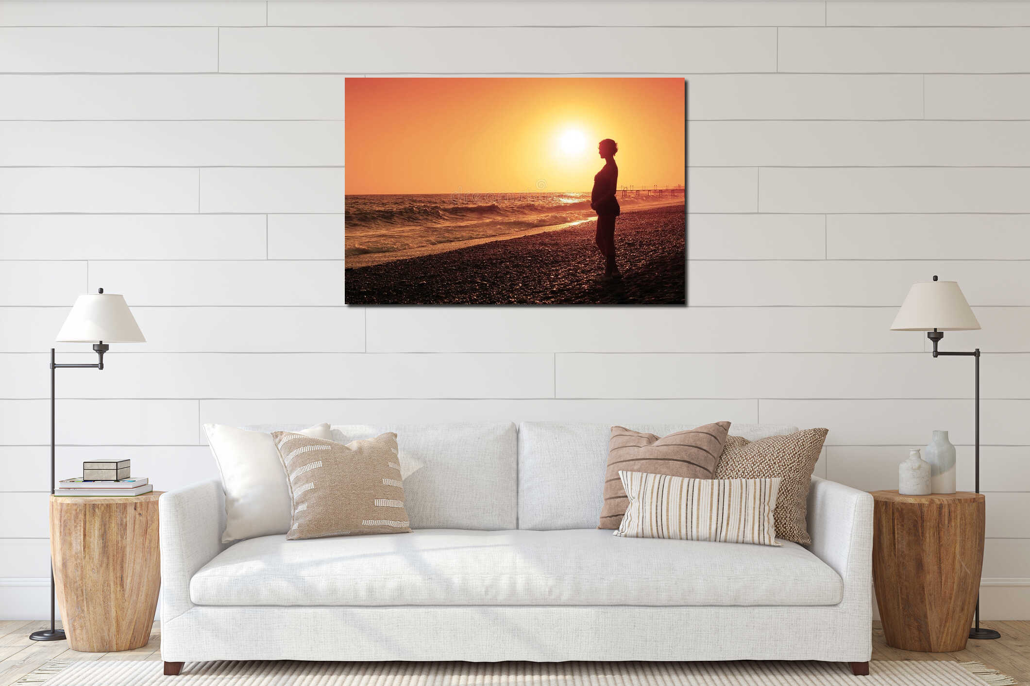 Canvas hanging interior mockup