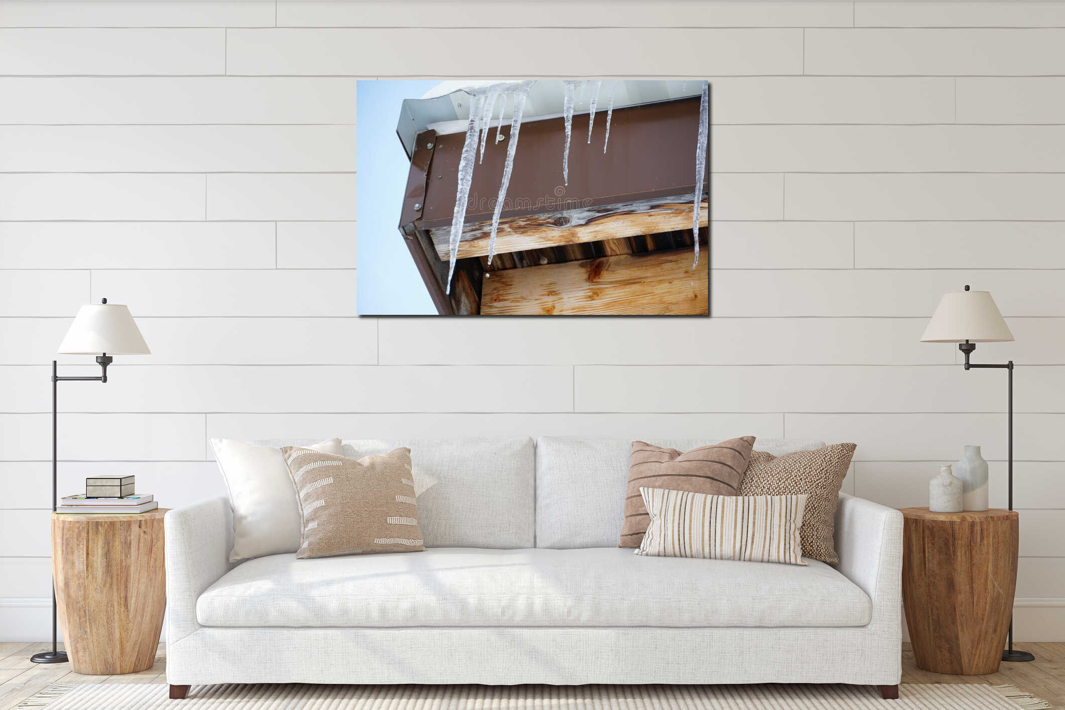 Canvas hanging interior mockup