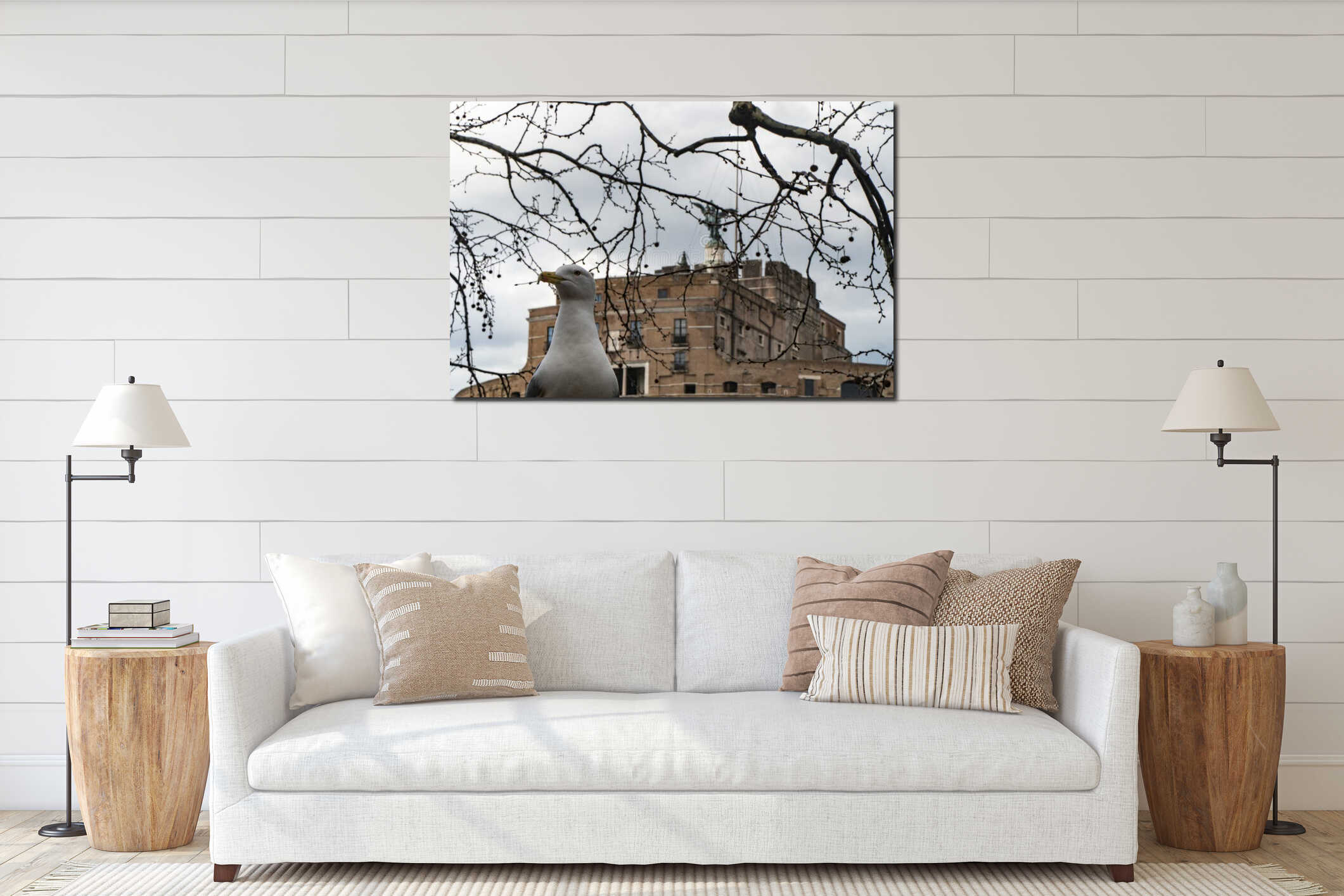 Canvas hanging interior mockup