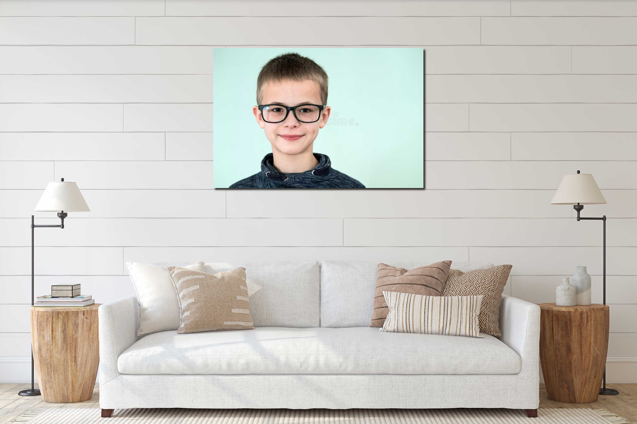 Canvas hanging interior mockup