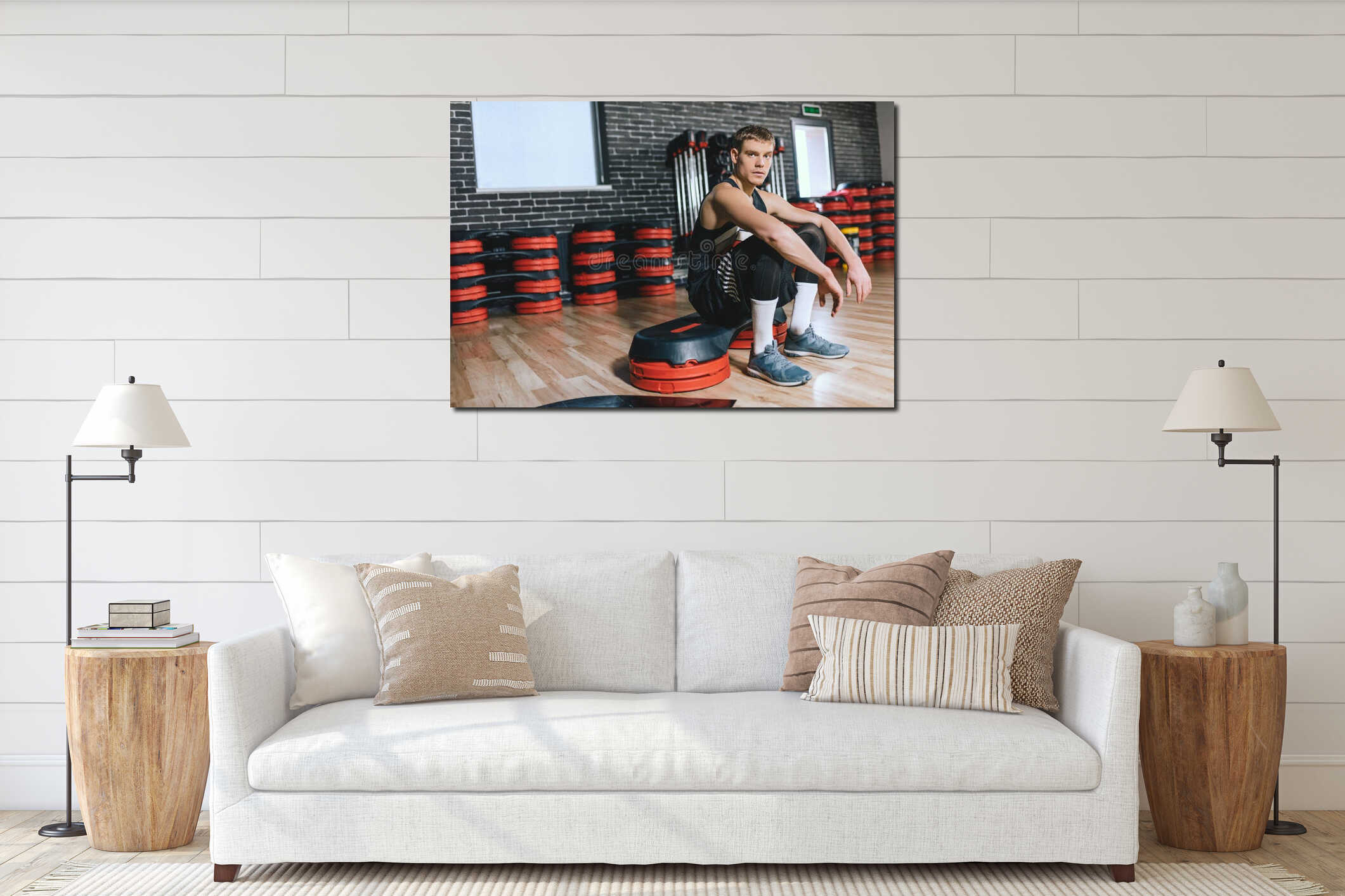 Canvas hanging interior mockup