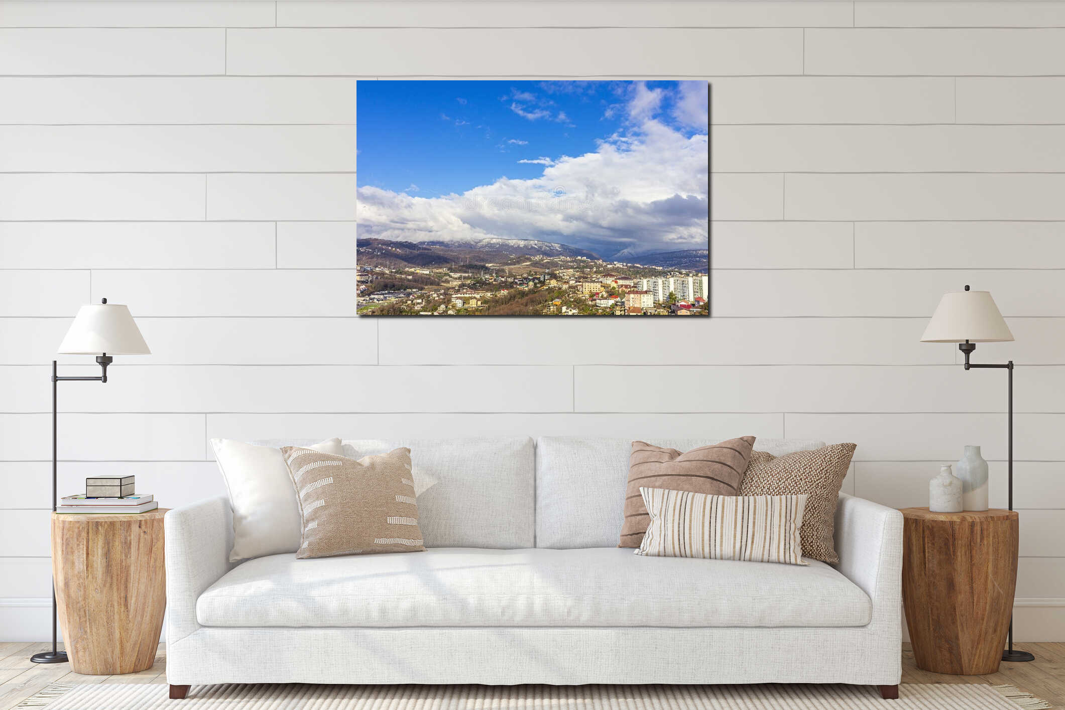 Canvas hanging interior mockup