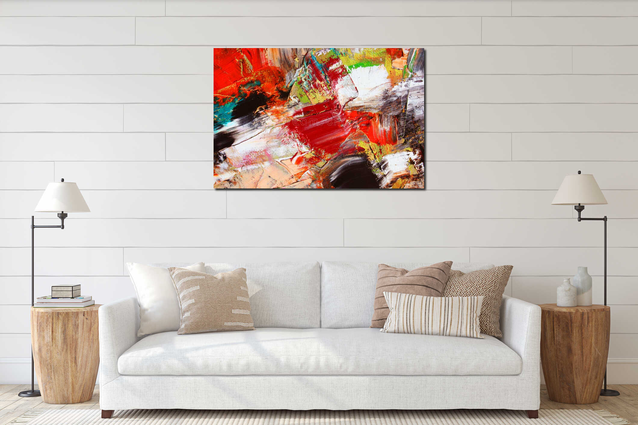 Canvas hanging interior mockup