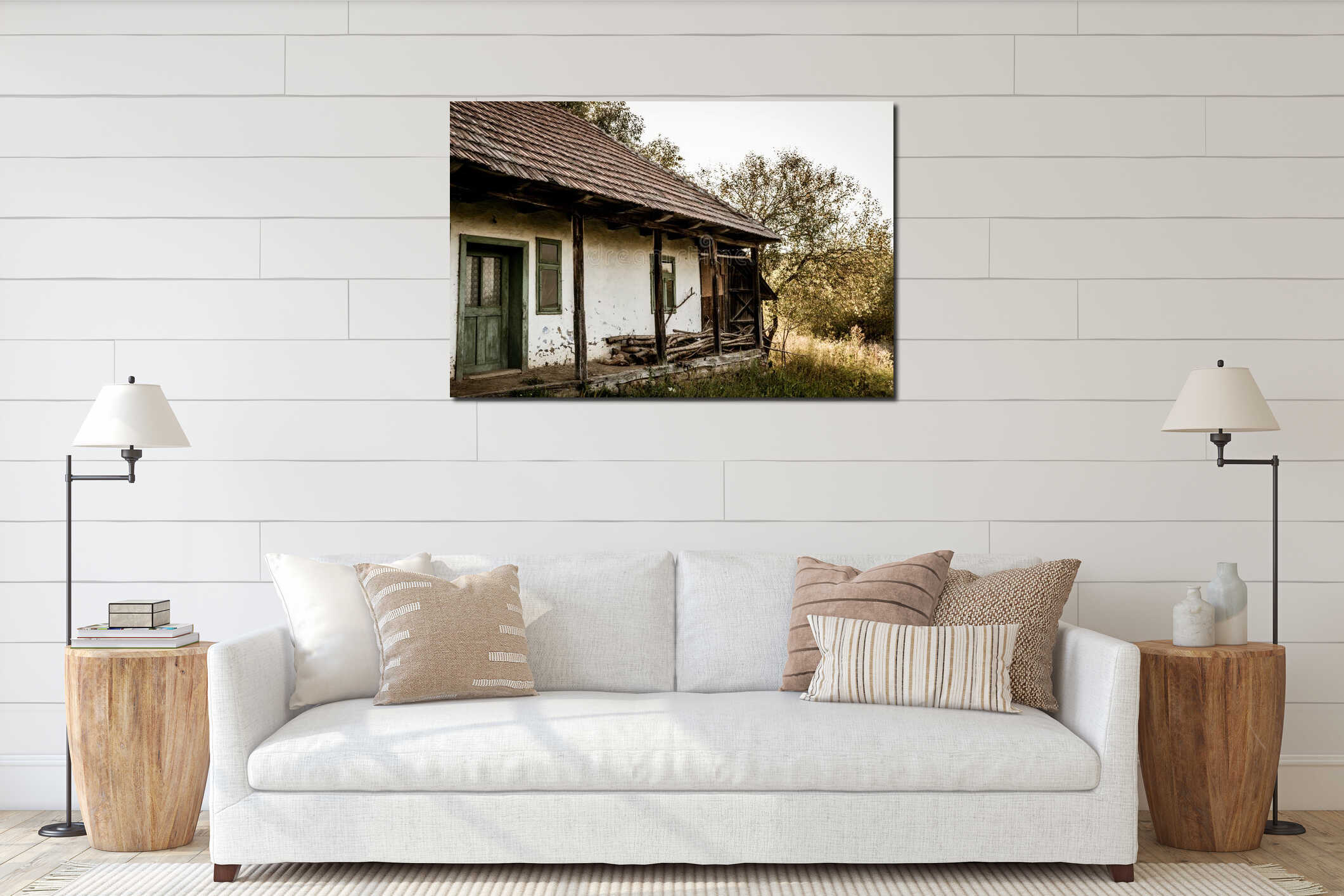 Canvas hanging interior mockup