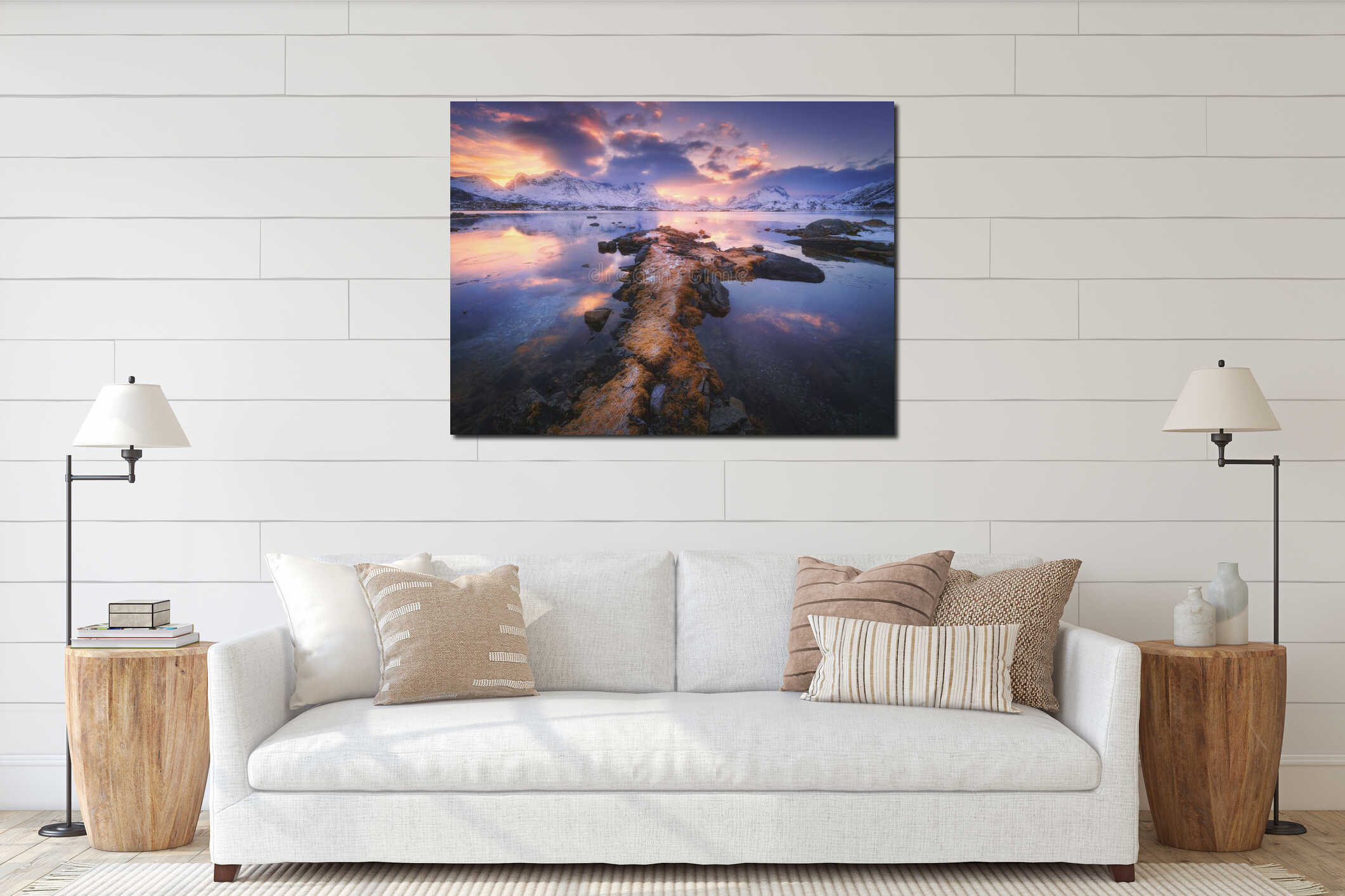 Canvas hanging interior mockup