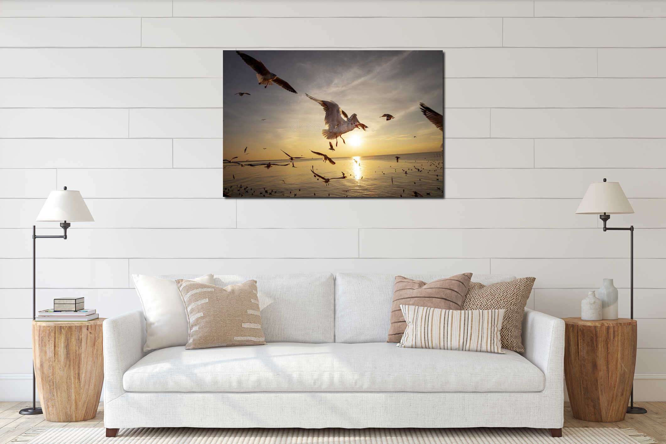 Canvas hanging interior mockup