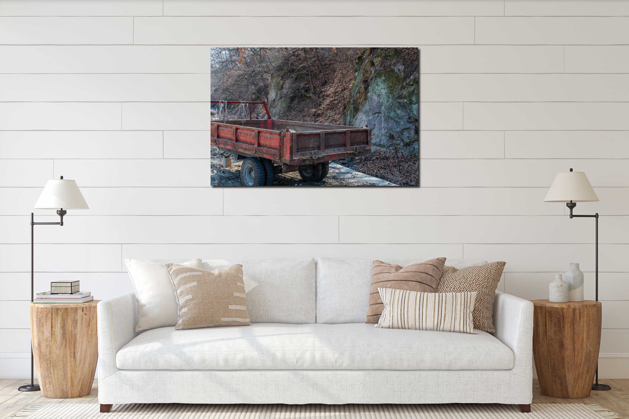 Canvas hanging interior mockup
