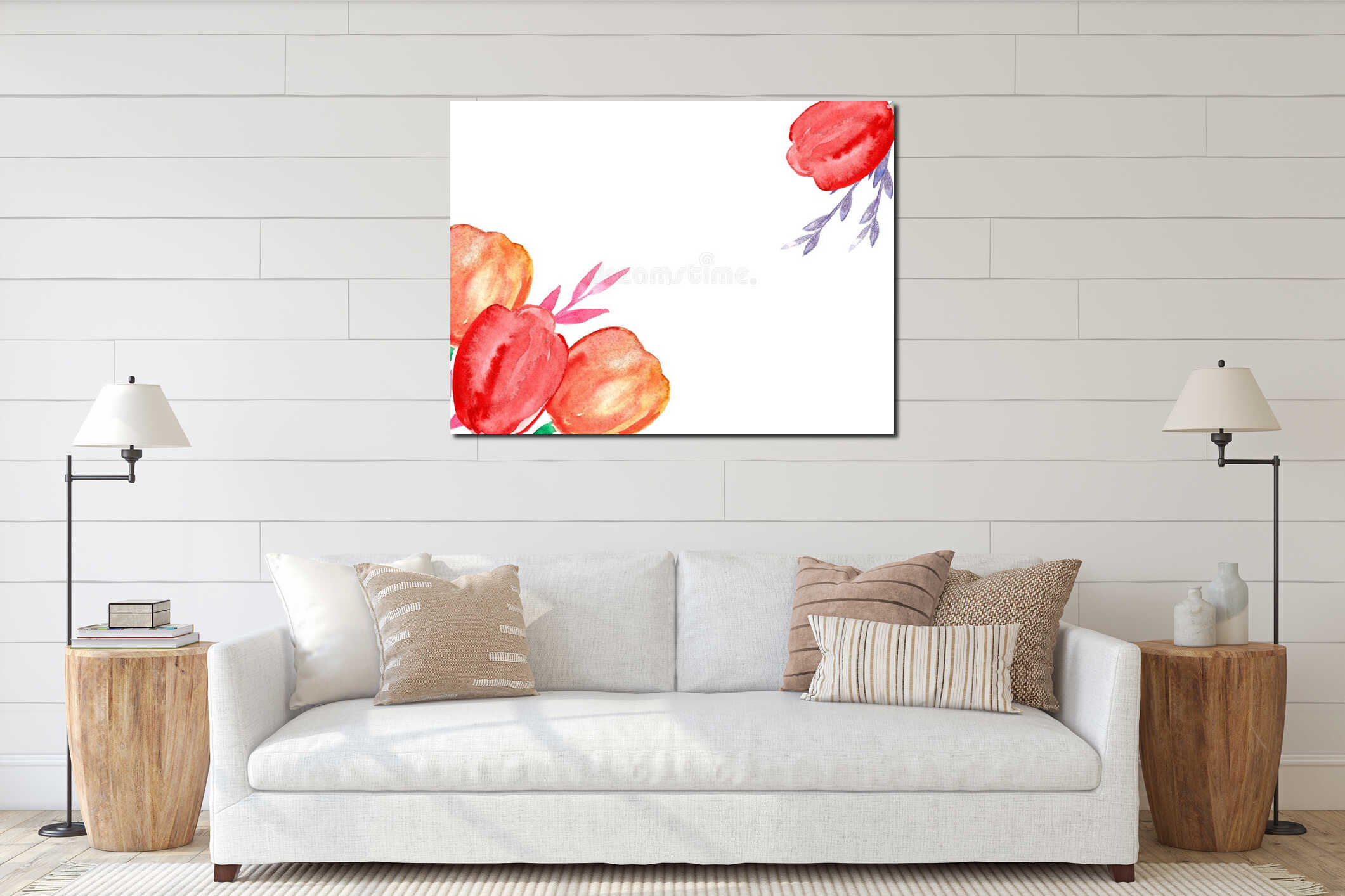 Canvas hanging interior mockup