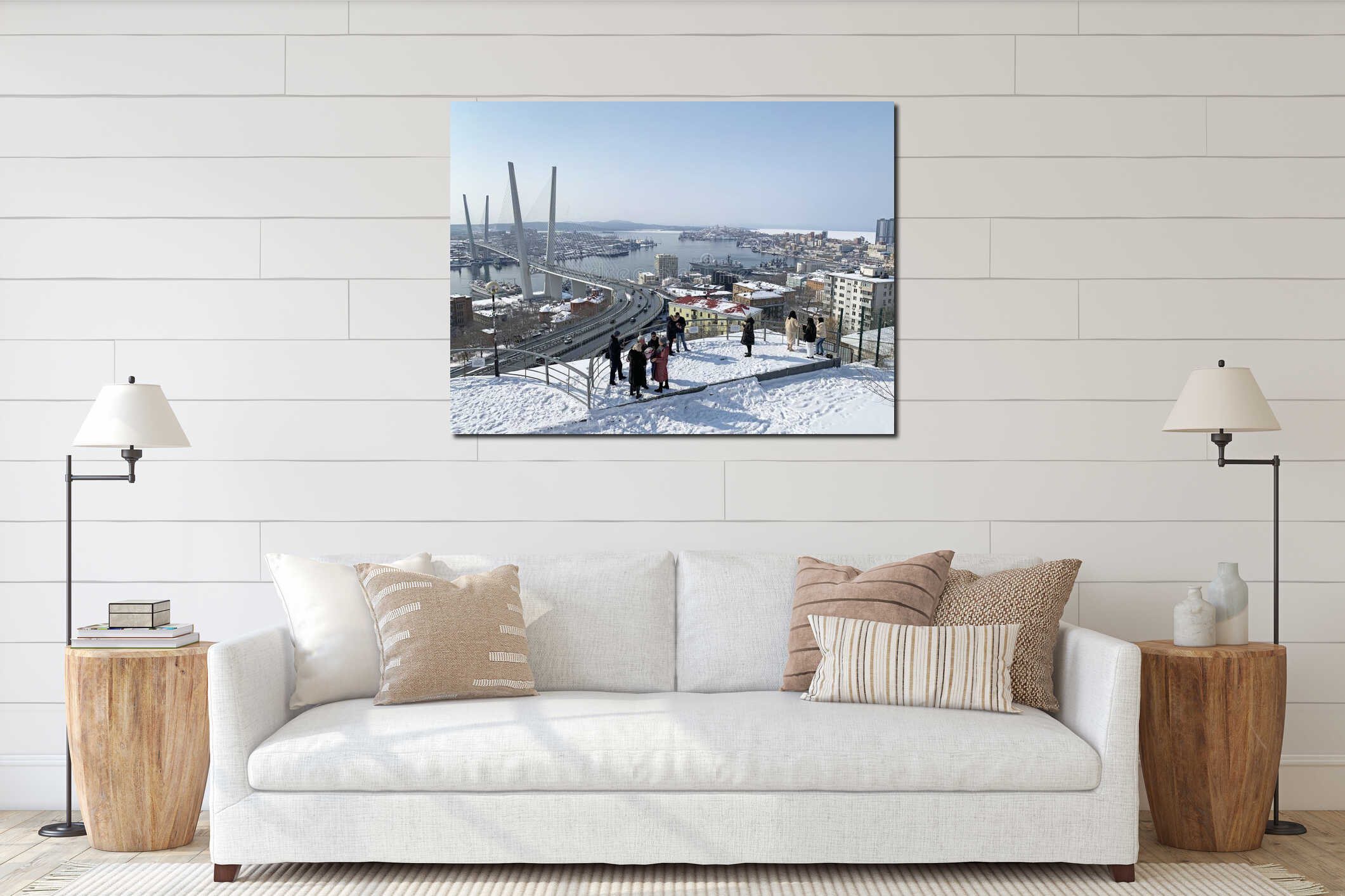 Canvas hanging interior mockup