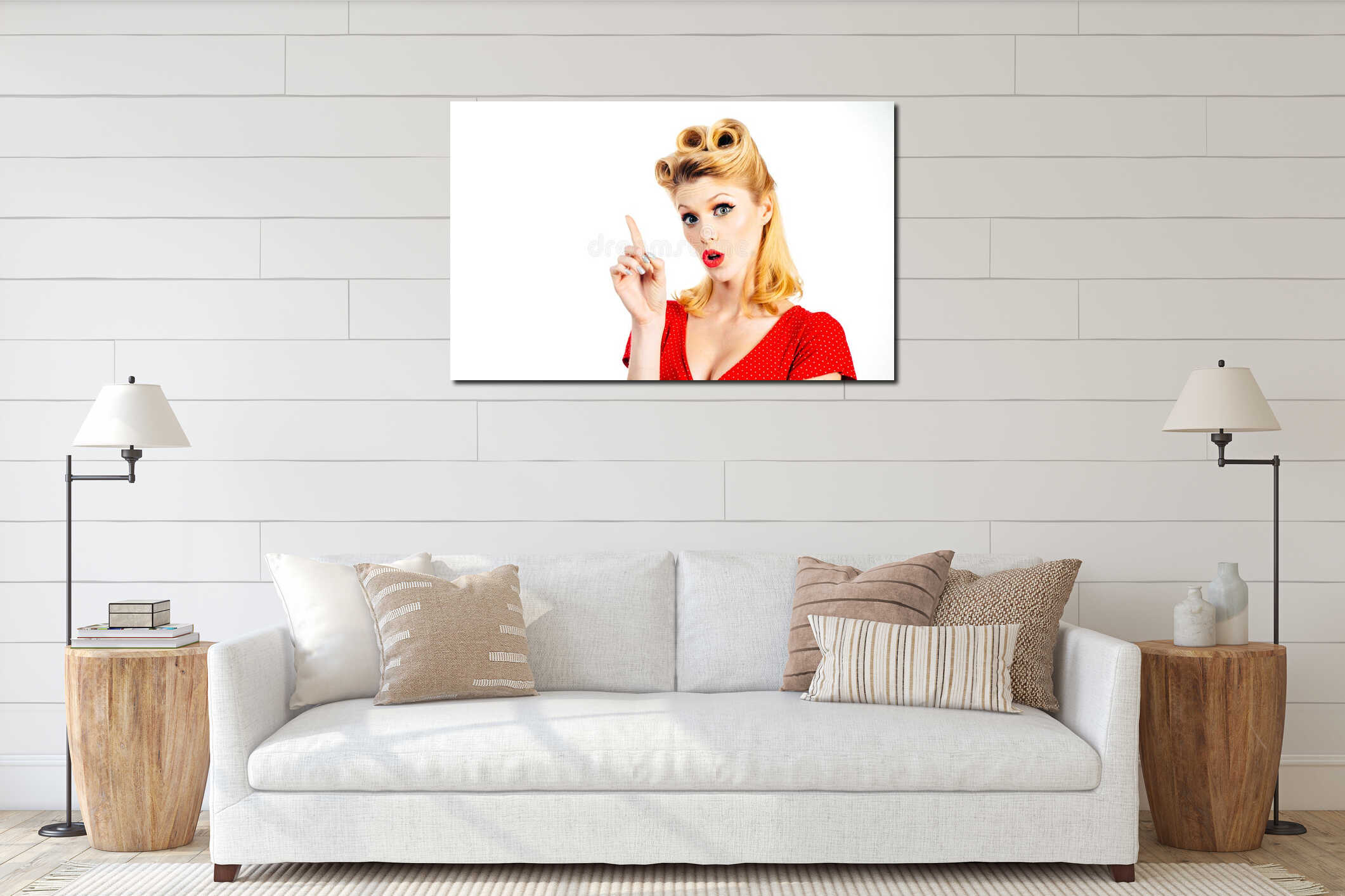 Canvas hanging interior mockup