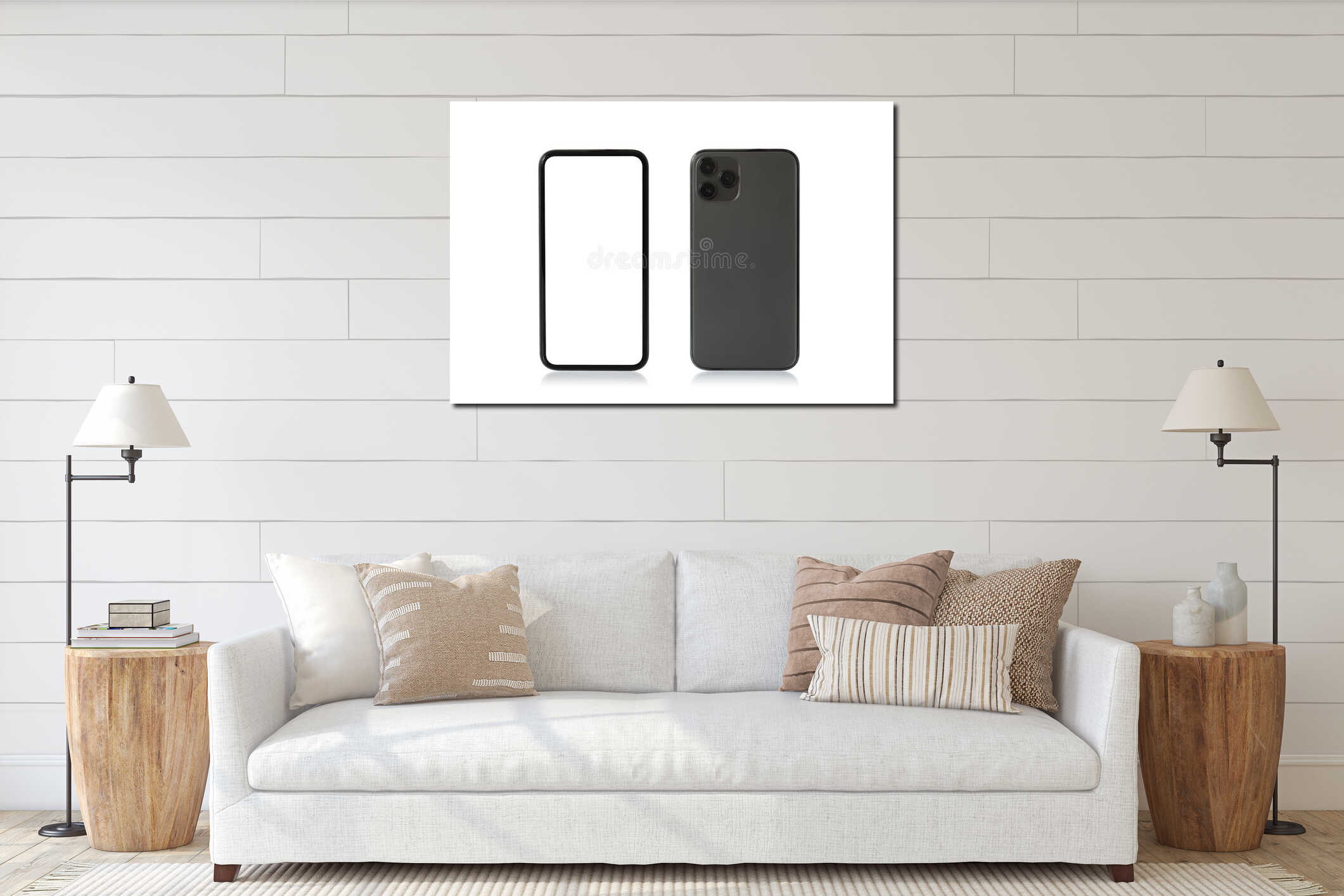 Canvas hanging interior mockup