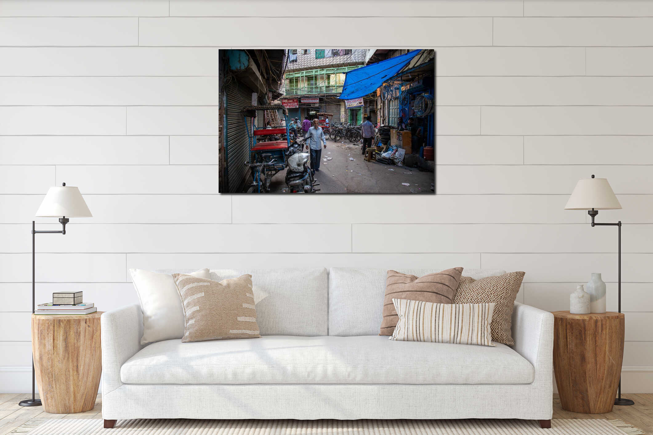 Canvas hanging interior mockup