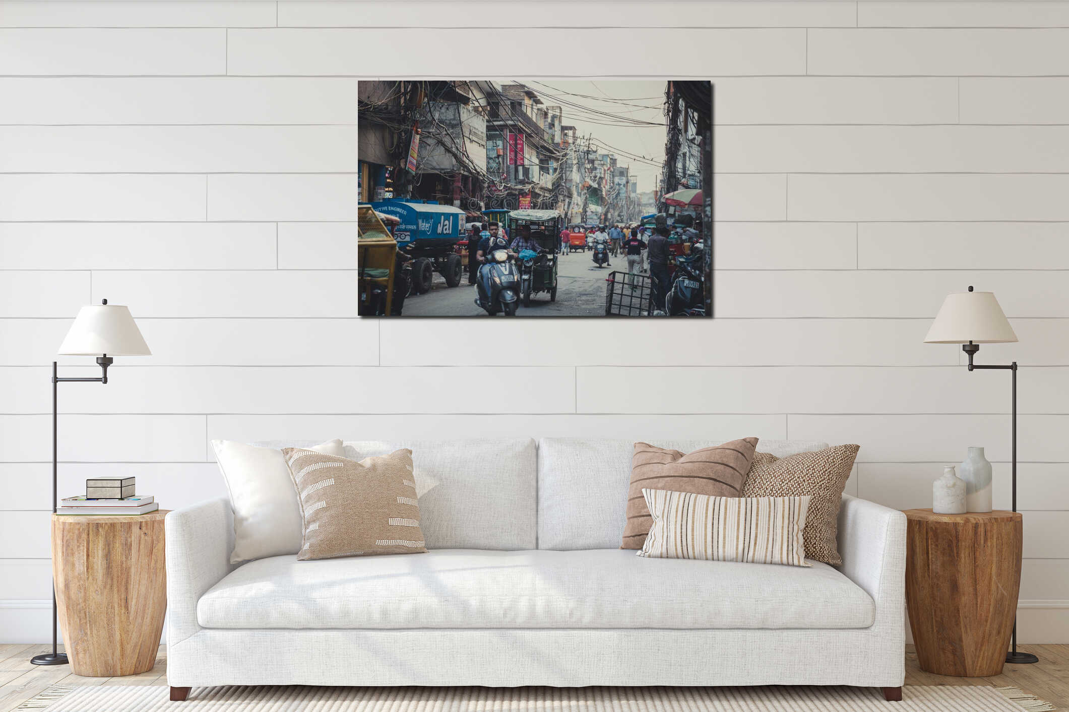 Canvas hanging interior mockup