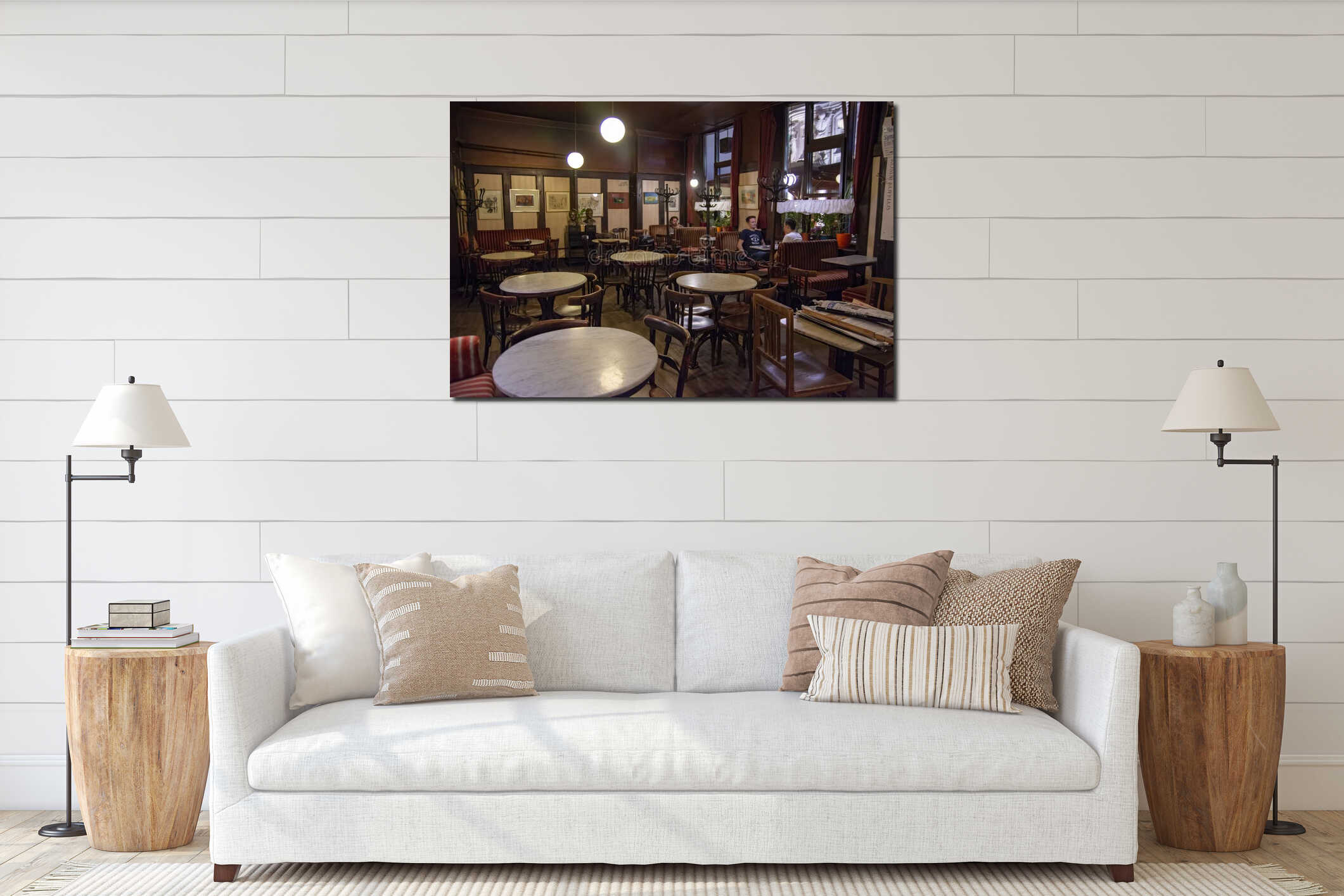 Canvas hanging interior mockup
