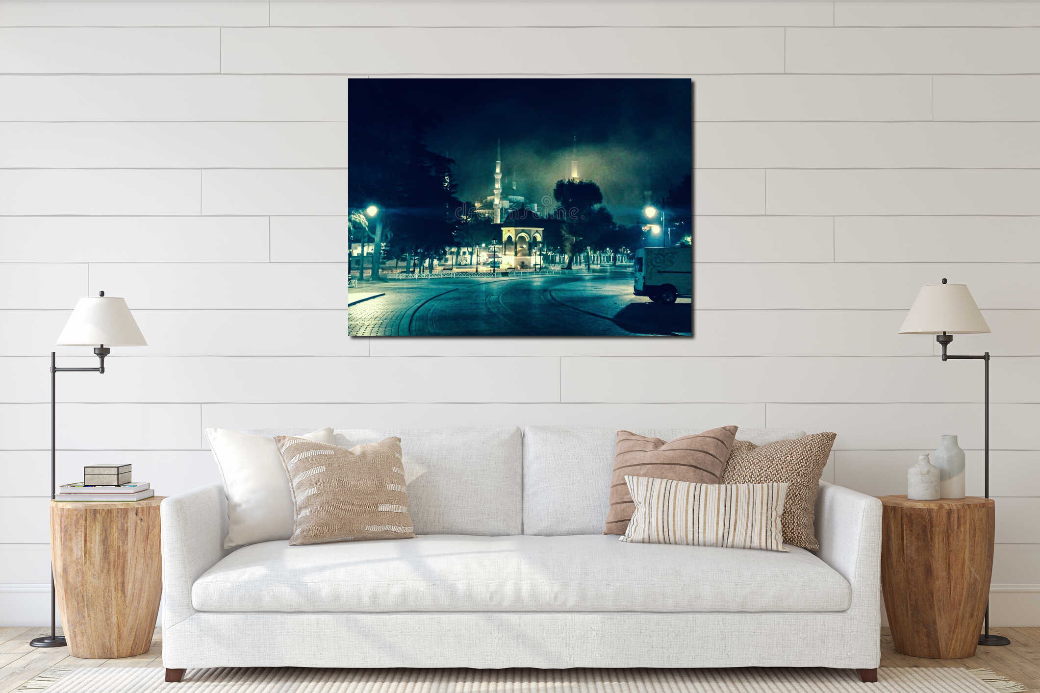 Canvas hanging interior mockup