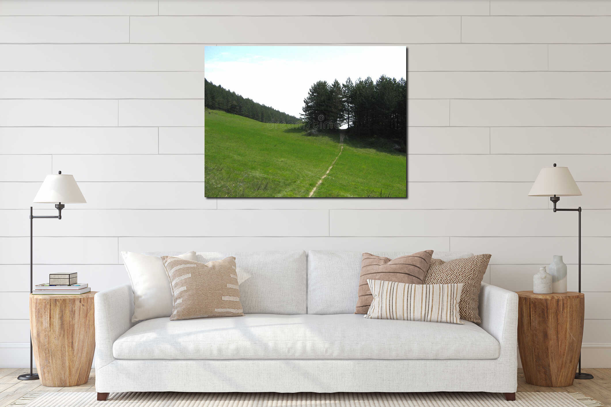 Canvas hanging interior mockup