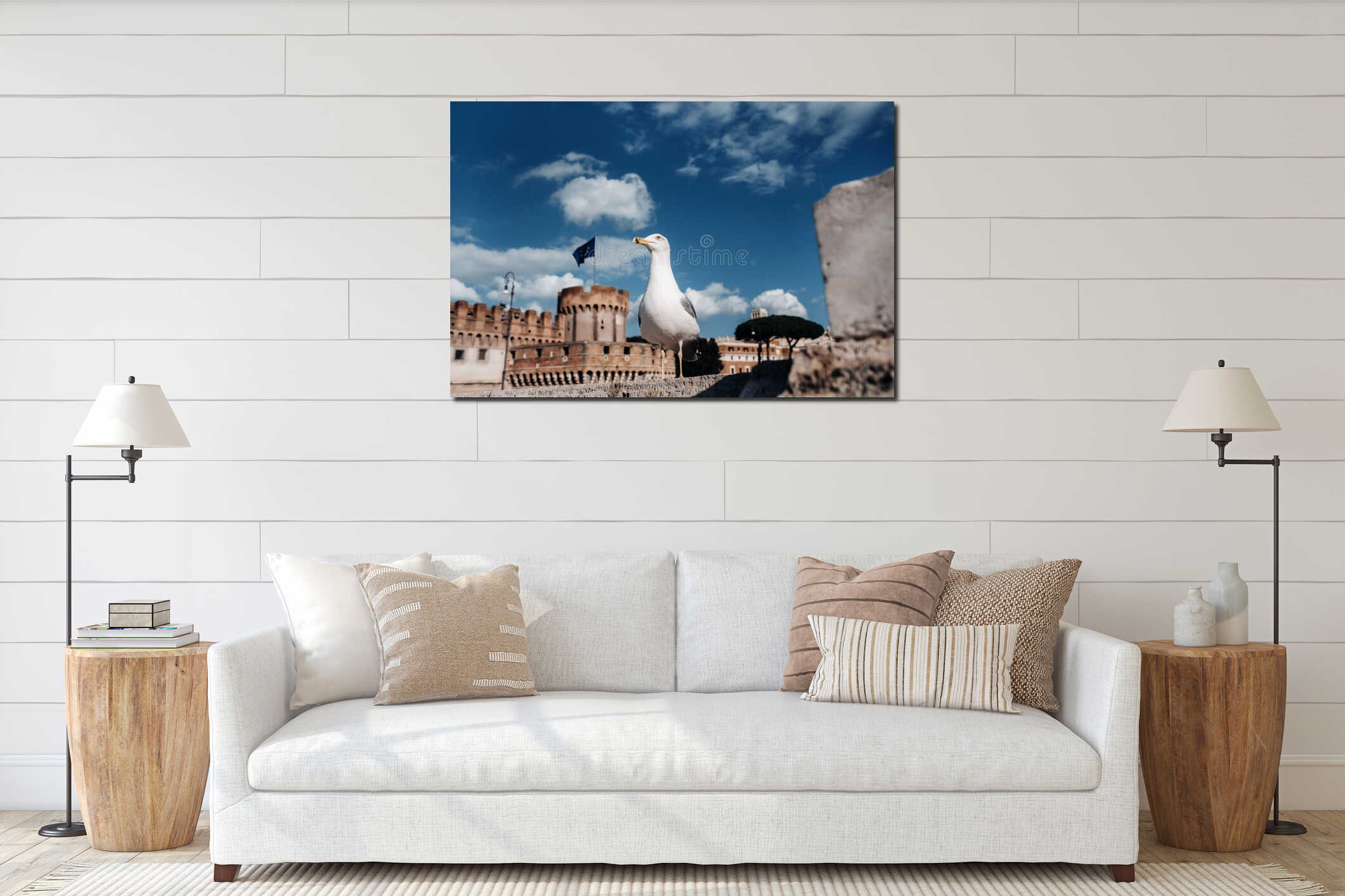 Canvas hanging interior mockup