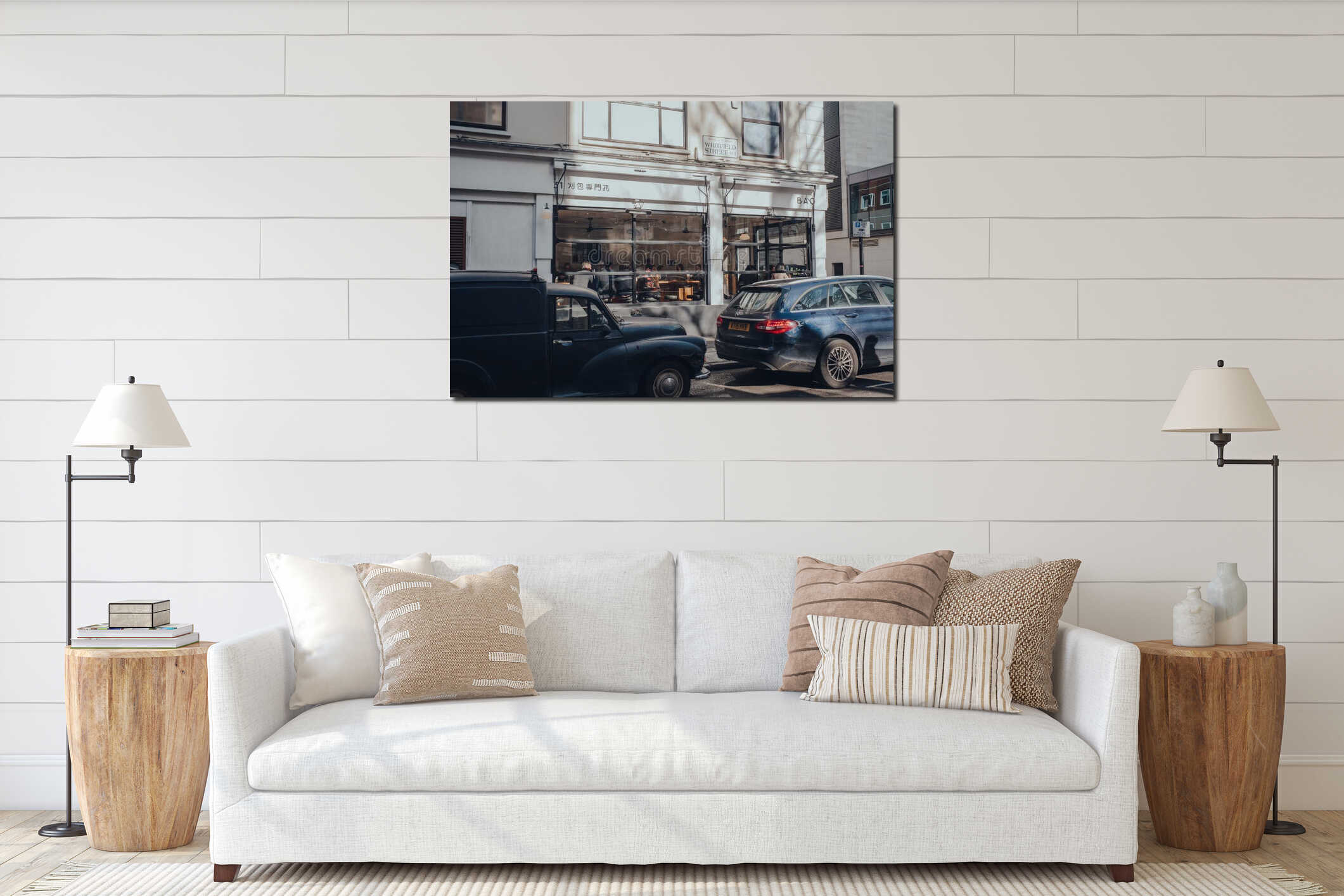 Canvas hanging interior mockup