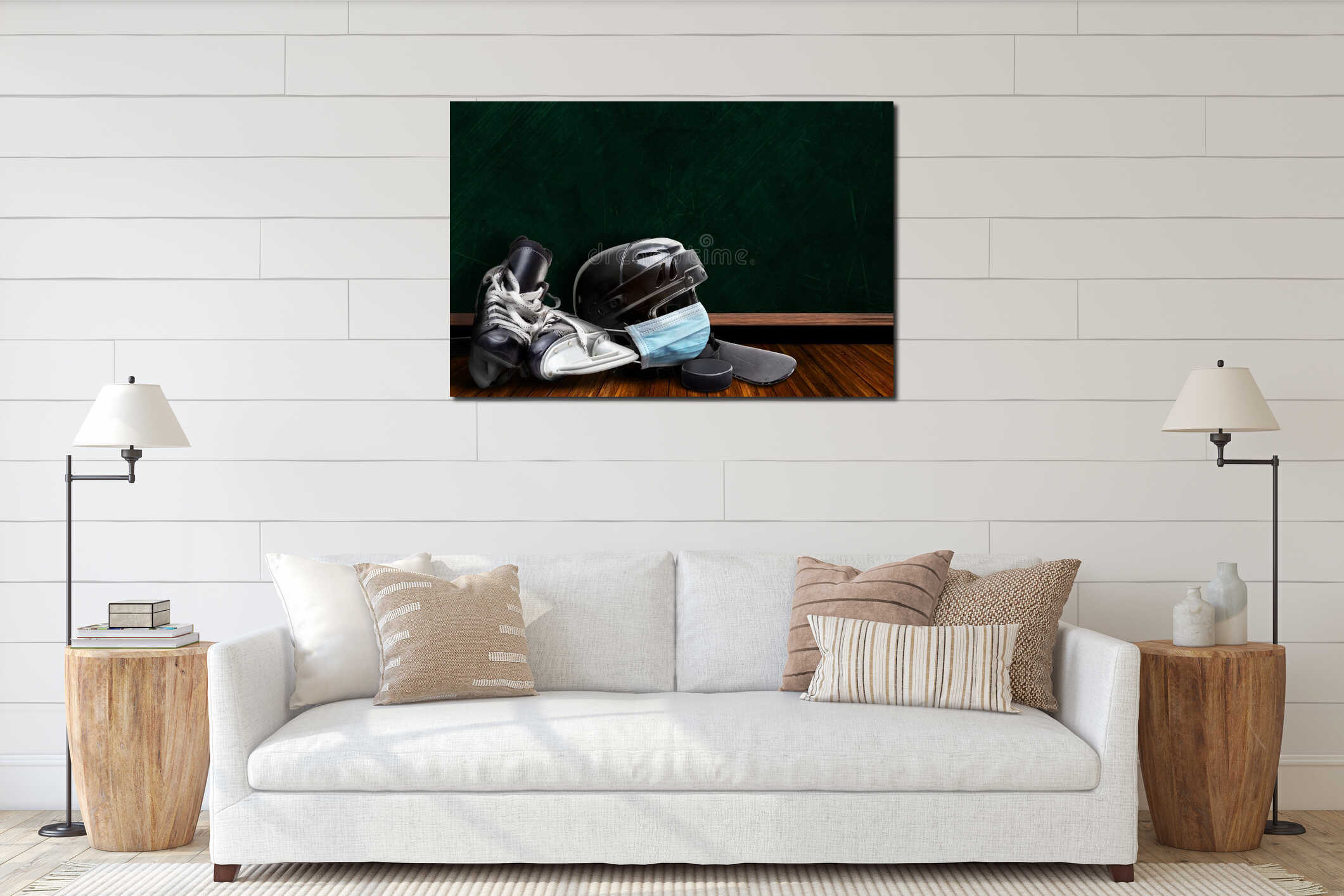 Canvas hanging interior mockup