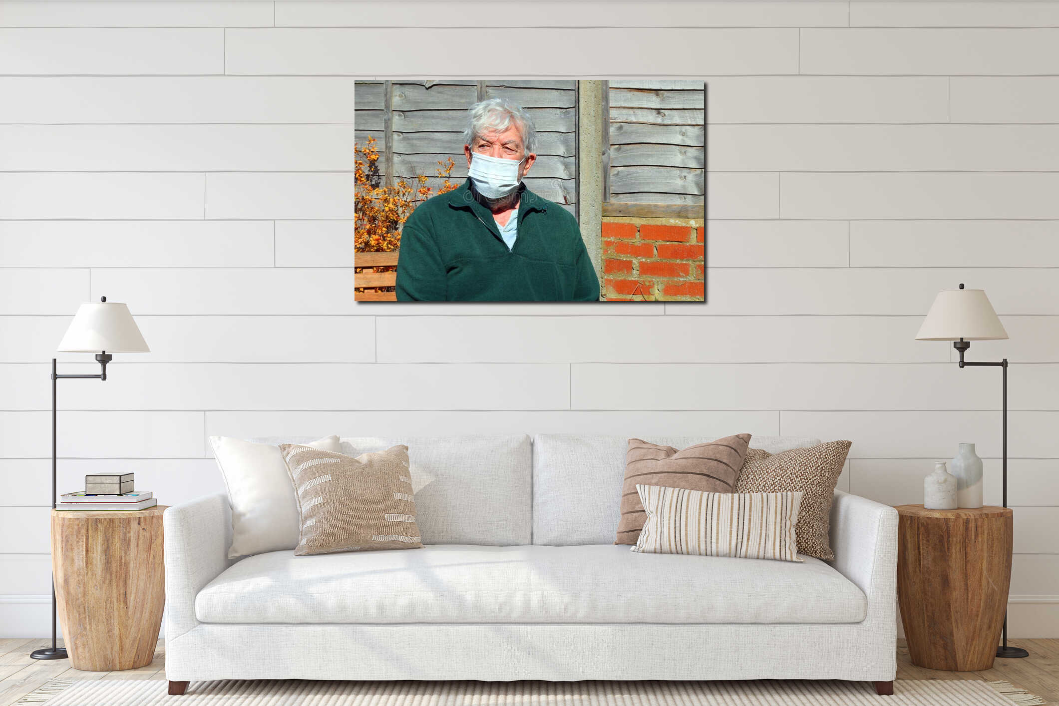 Canvas hanging interior mockup