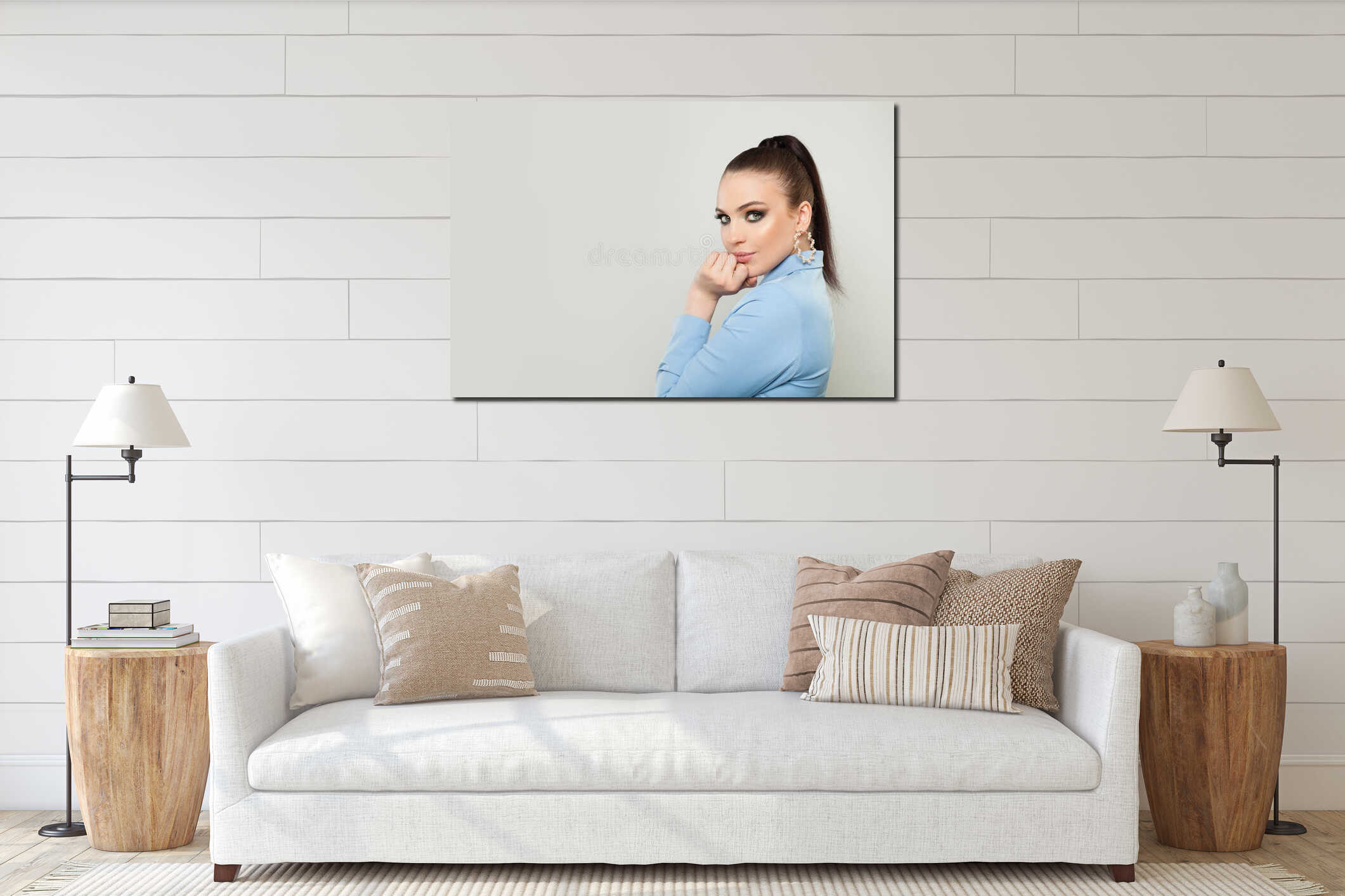 Canvas hanging interior mockup
