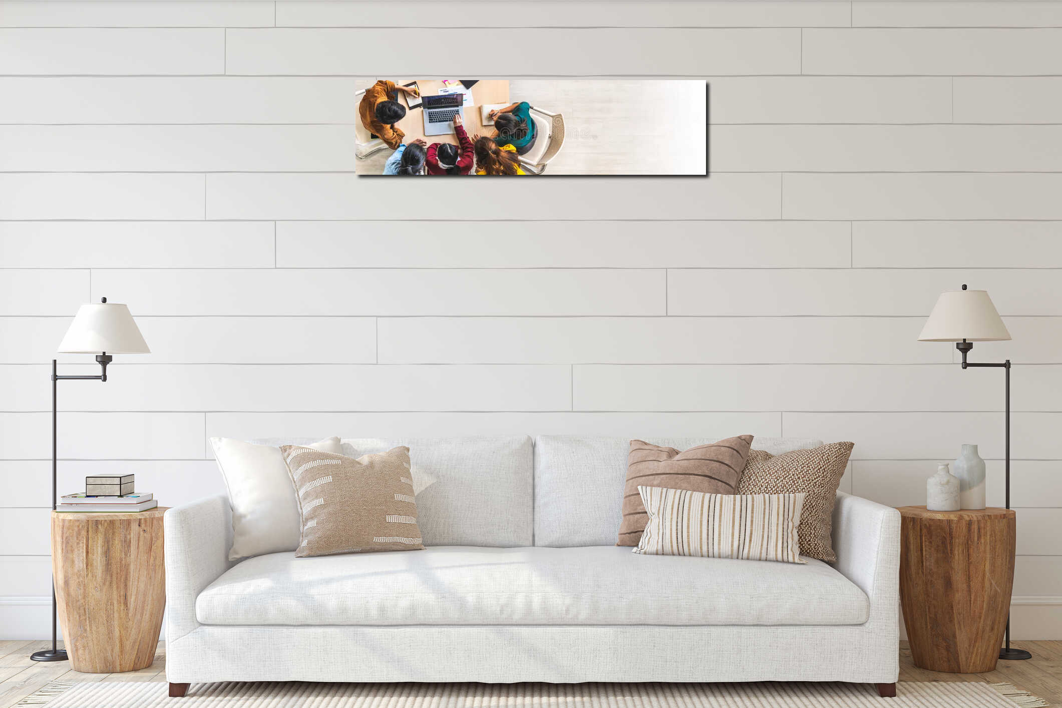 Canvas hanging interior mockup