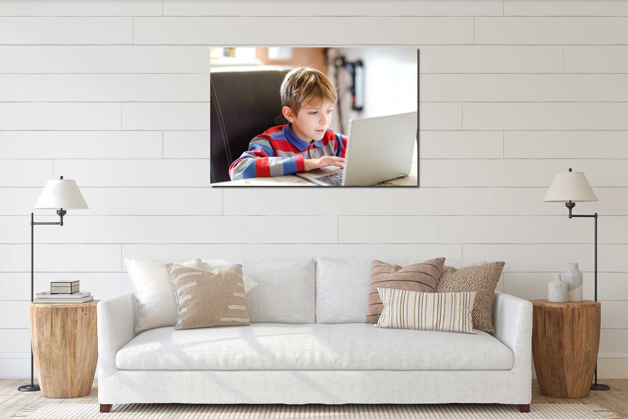 Canvas hanging interior mockup