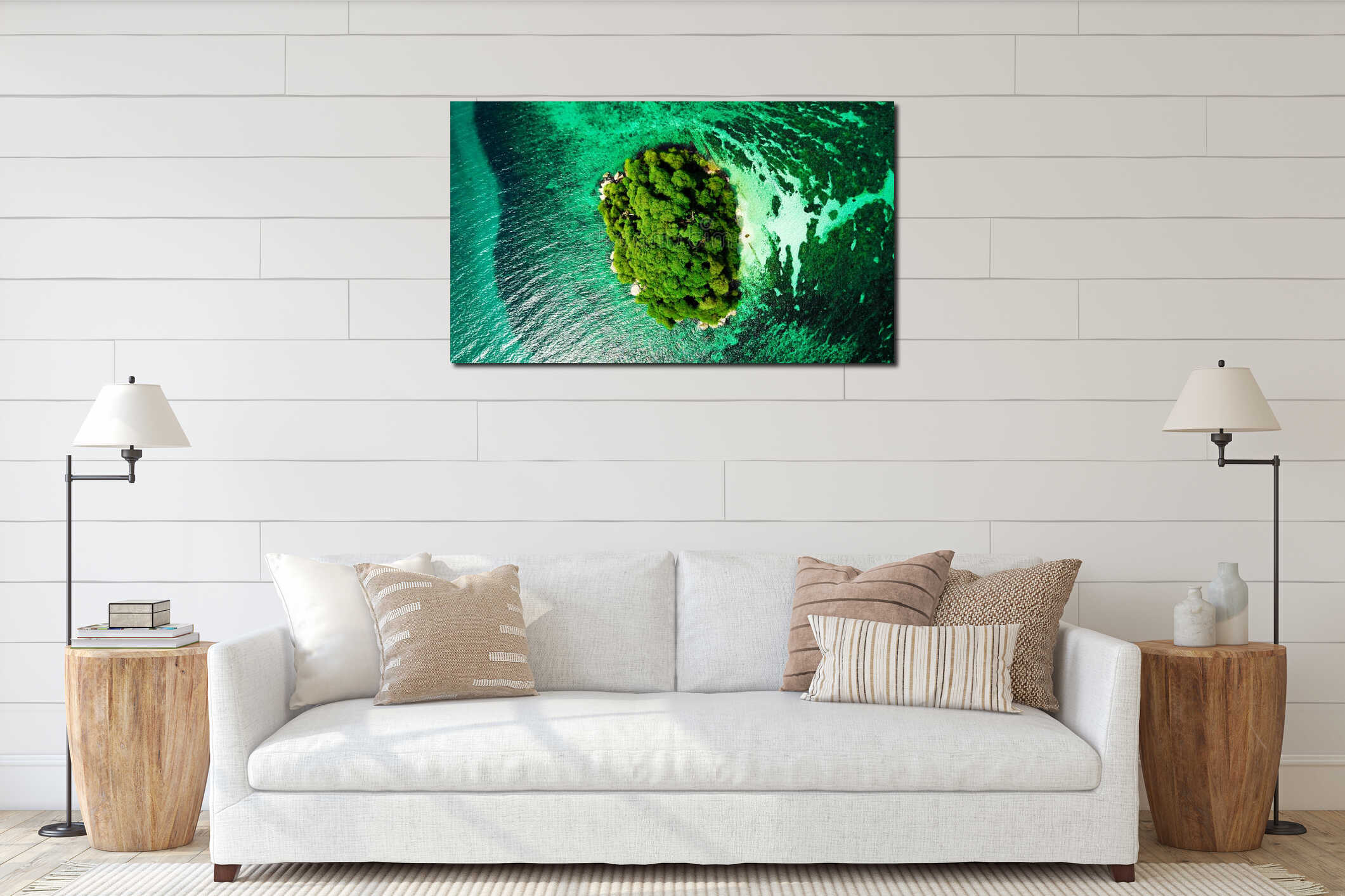 Canvas hanging interior mockup