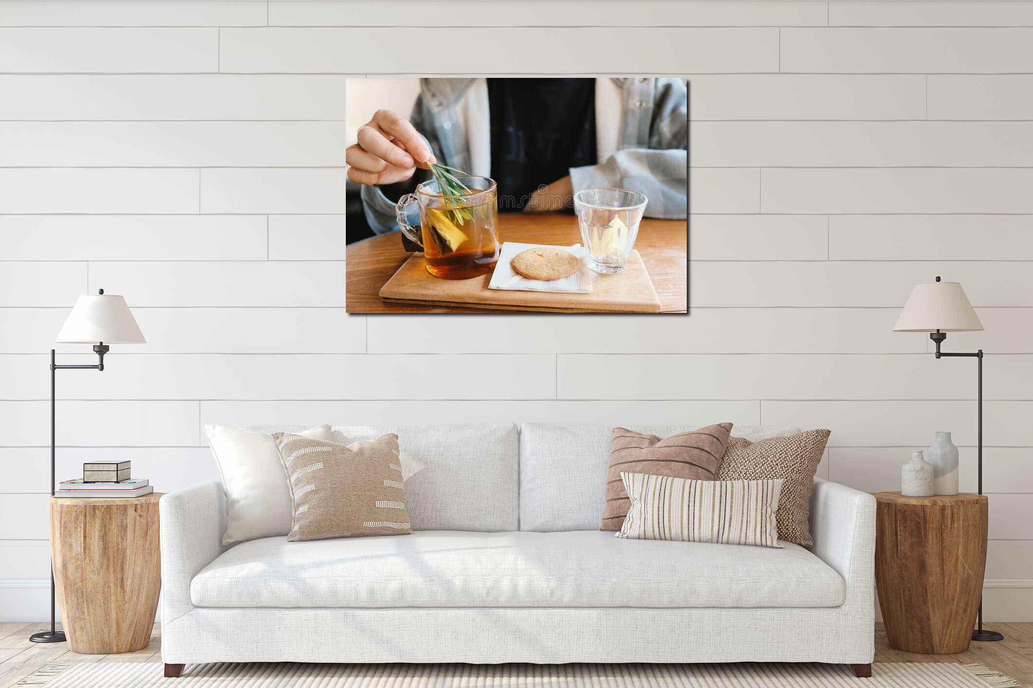 Canvas hanging interior mockup
