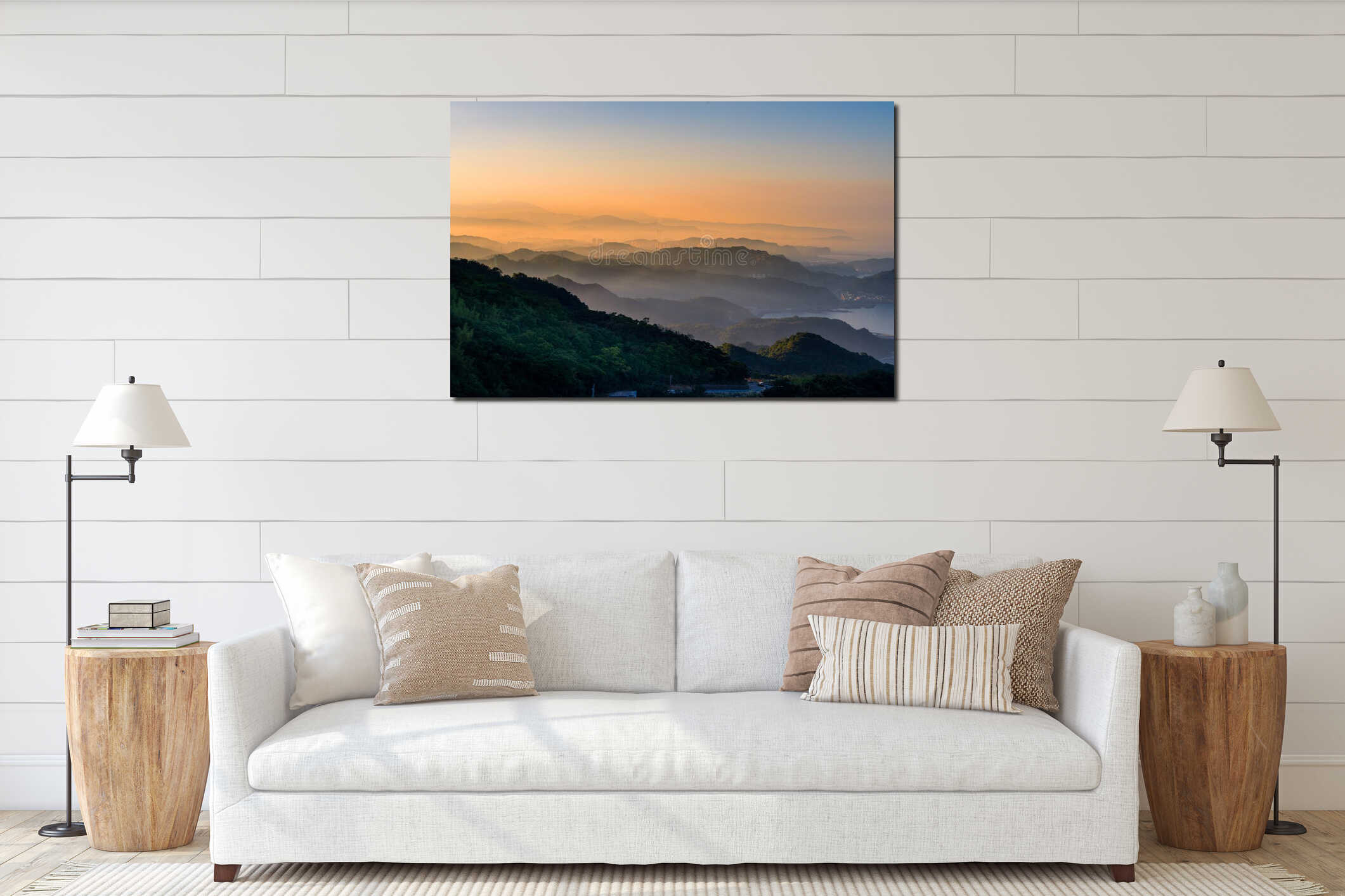 Canvas hanging interior mockup