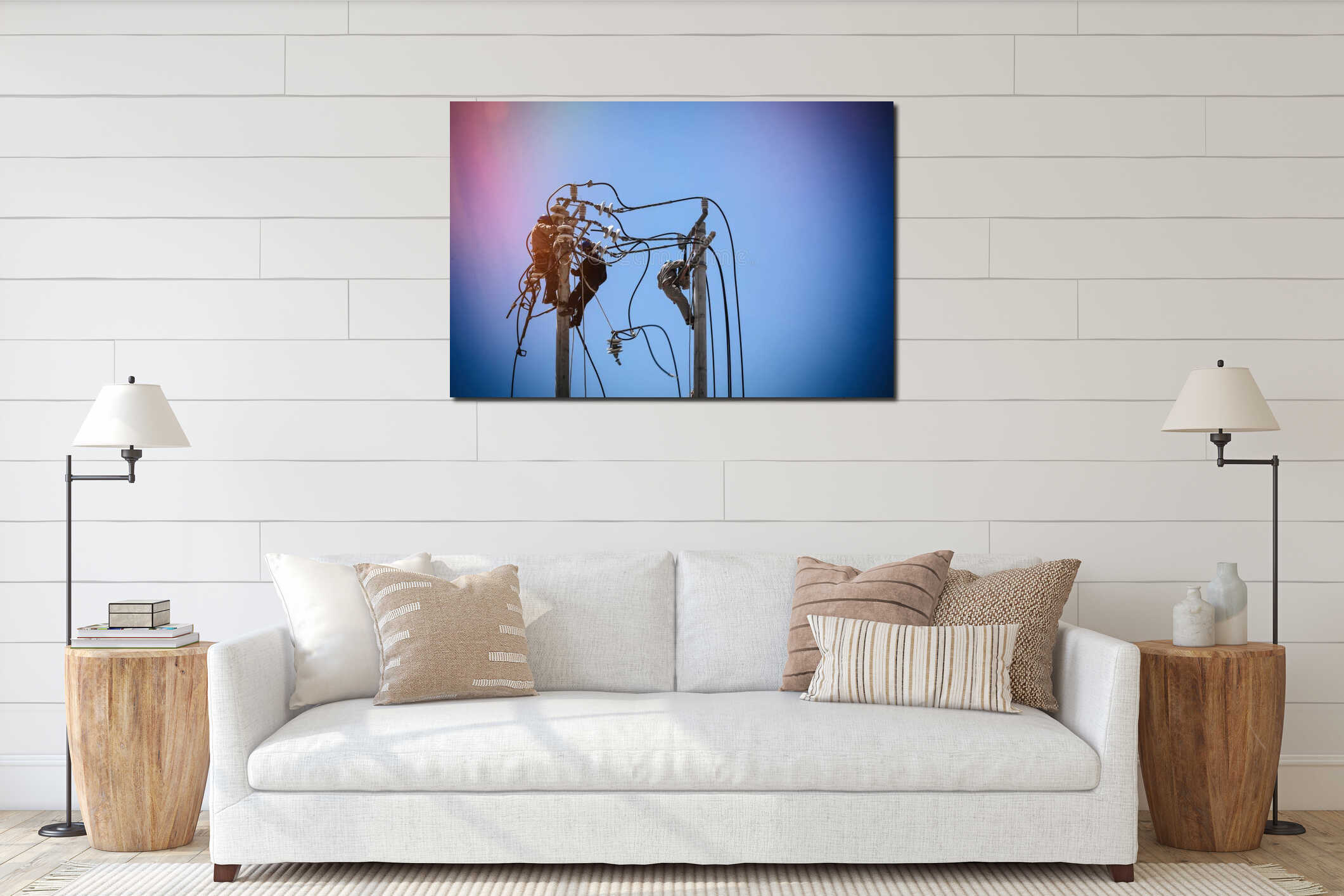 Canvas hanging interior mockup