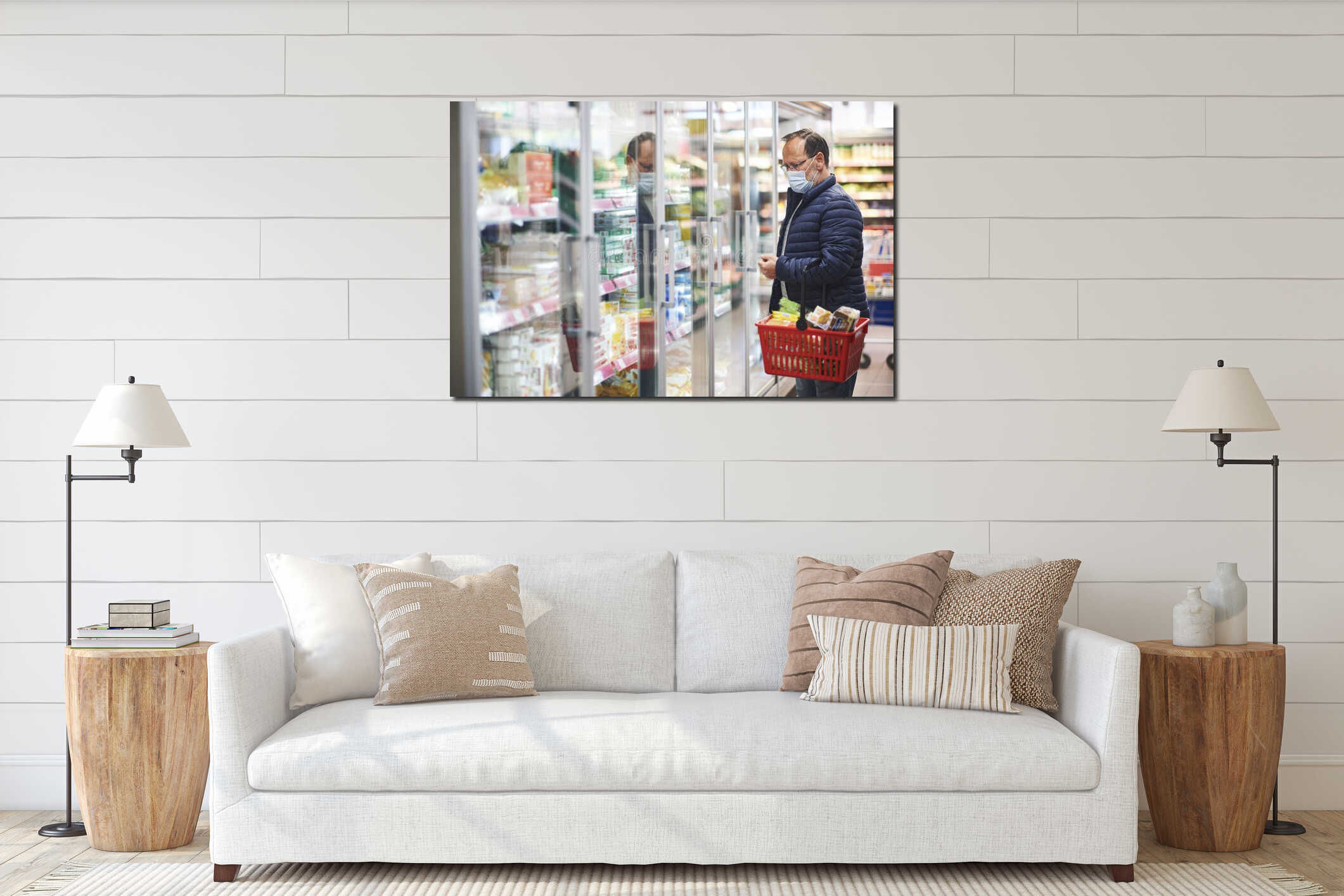 Canvas hanging interior mockup