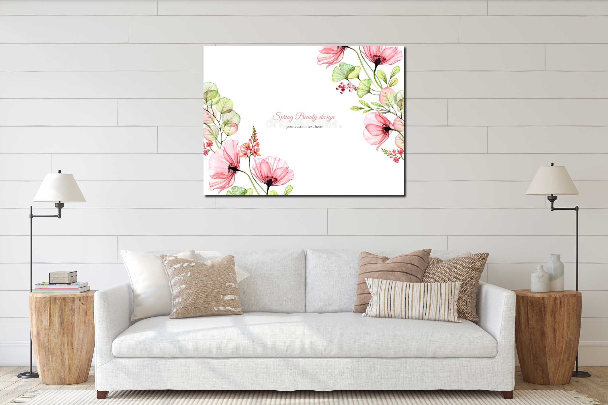 Canvas hanging interior mockup
