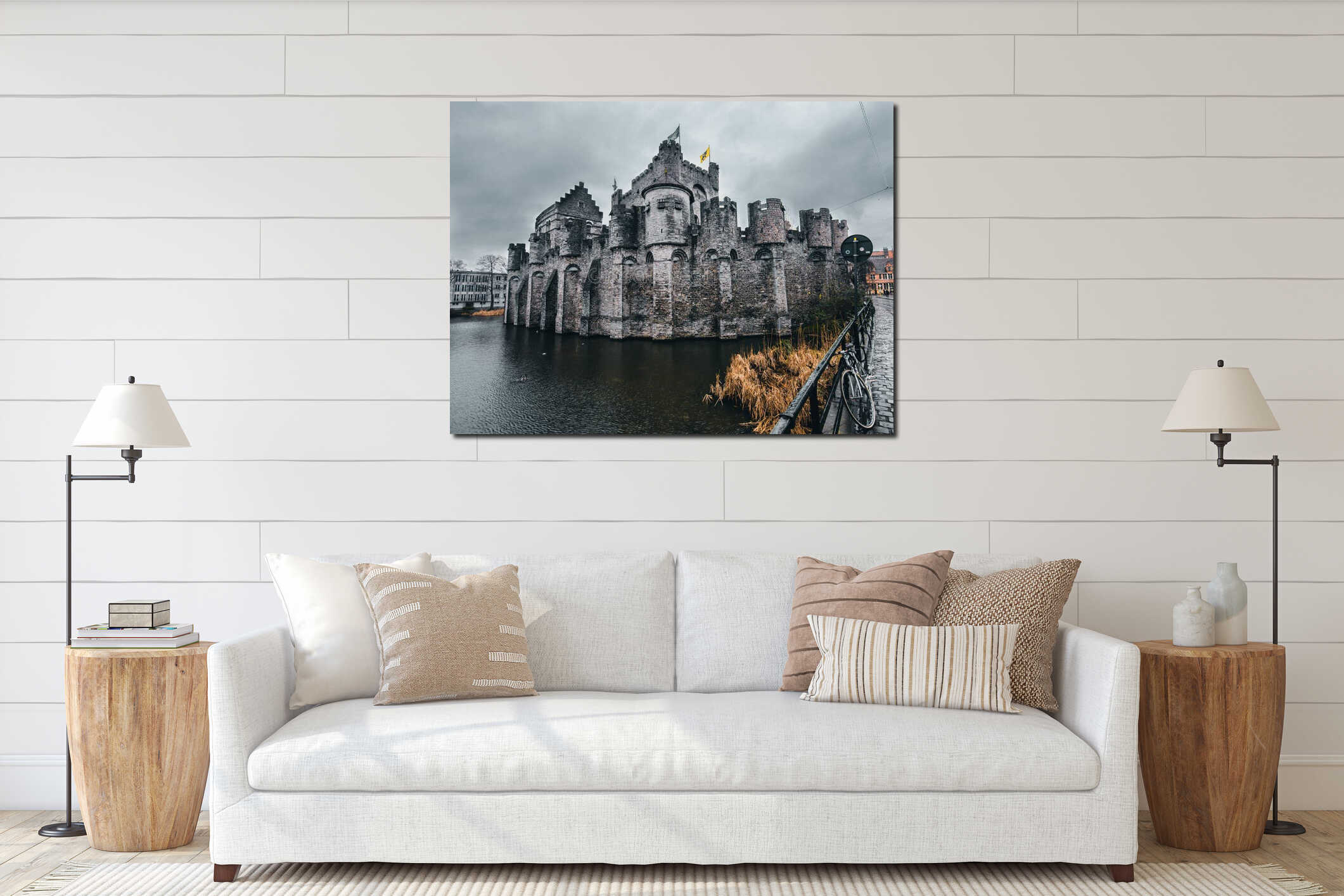 Canvas hanging interior mockup