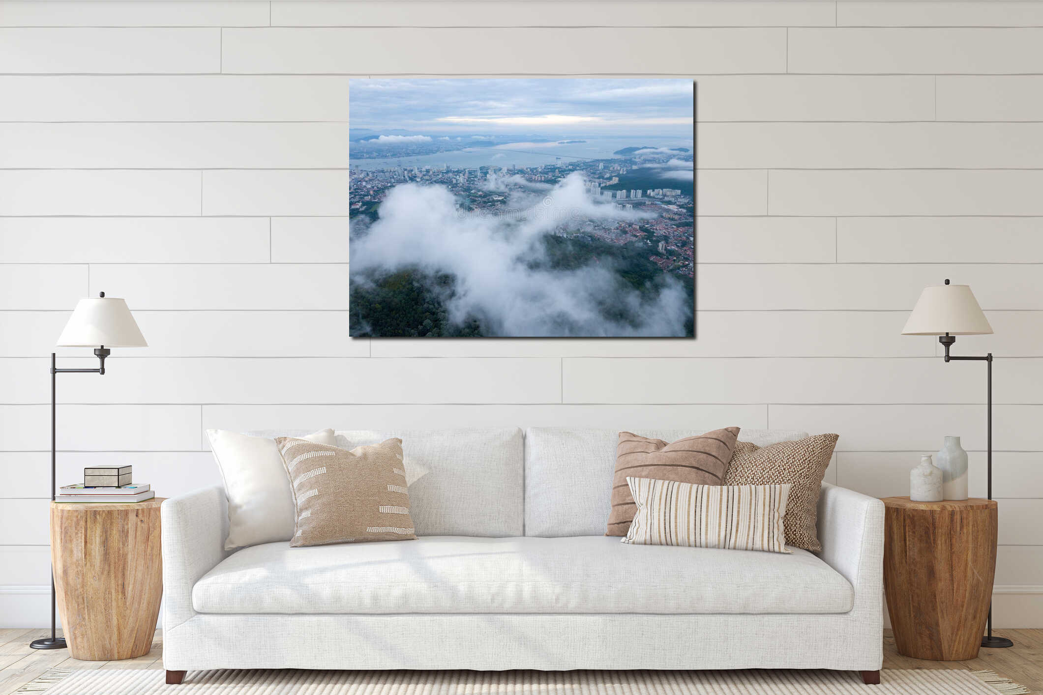 Canvas hanging interior mockup