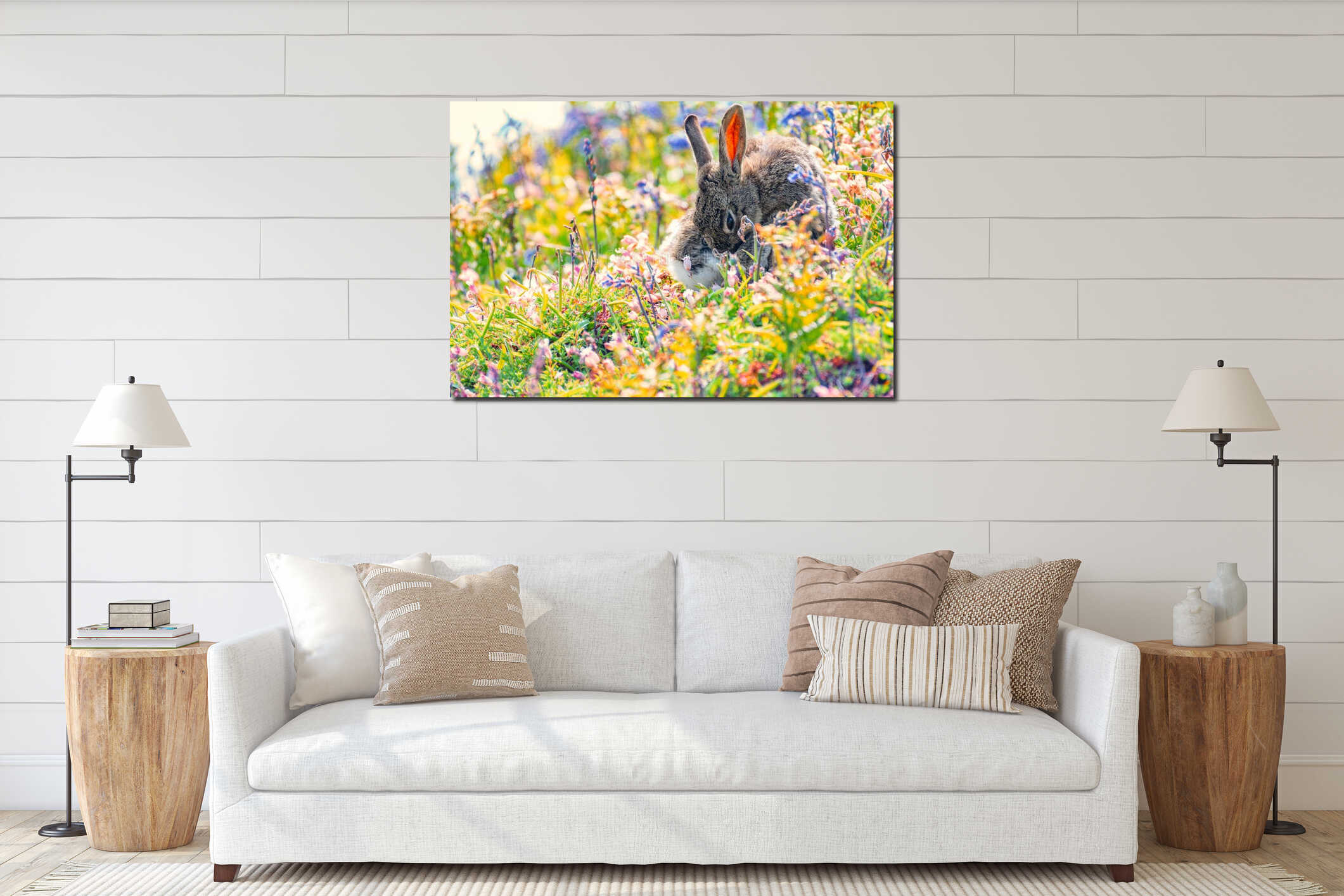 Canvas hanging interior mockup