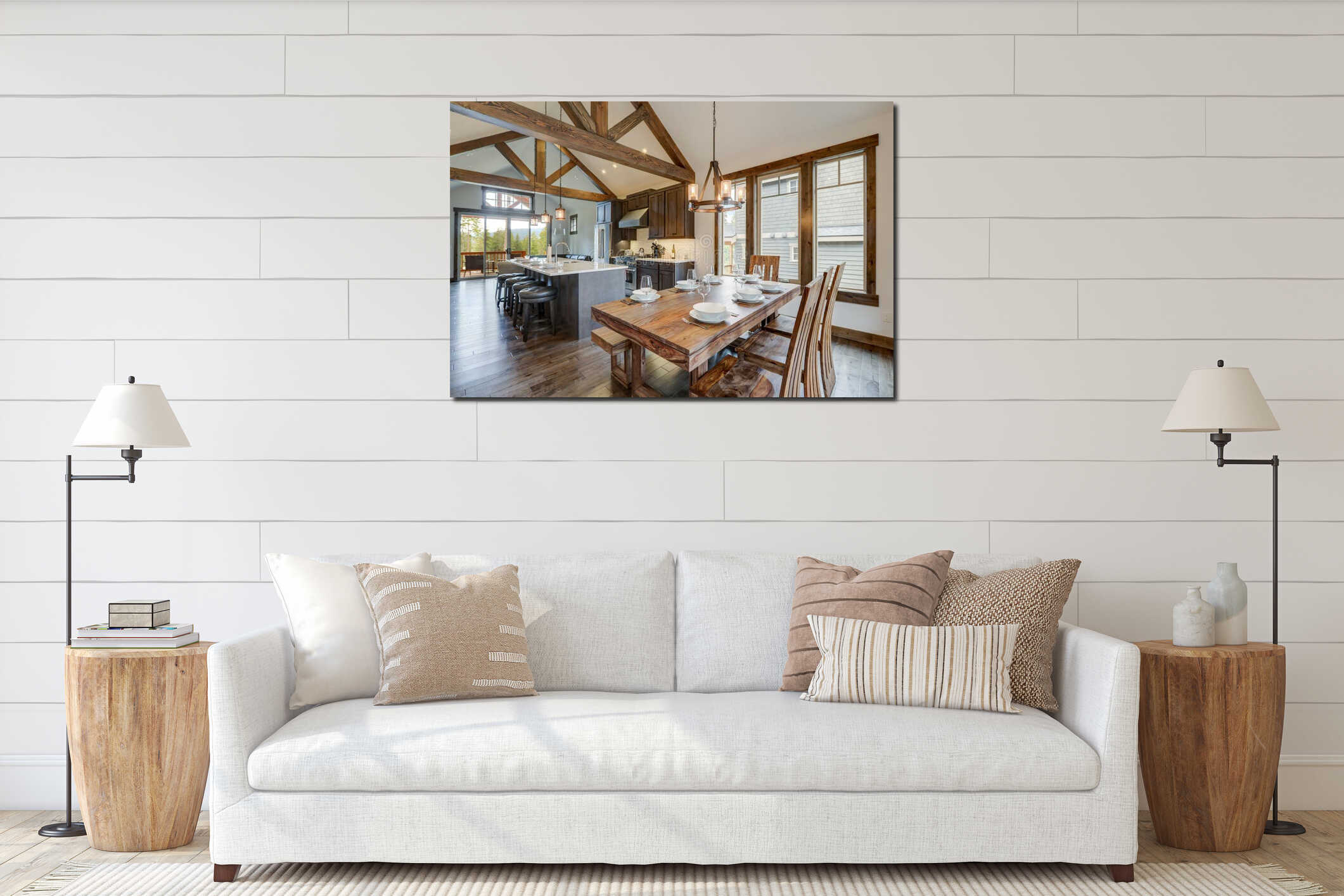 Canvas hanging interior mockup