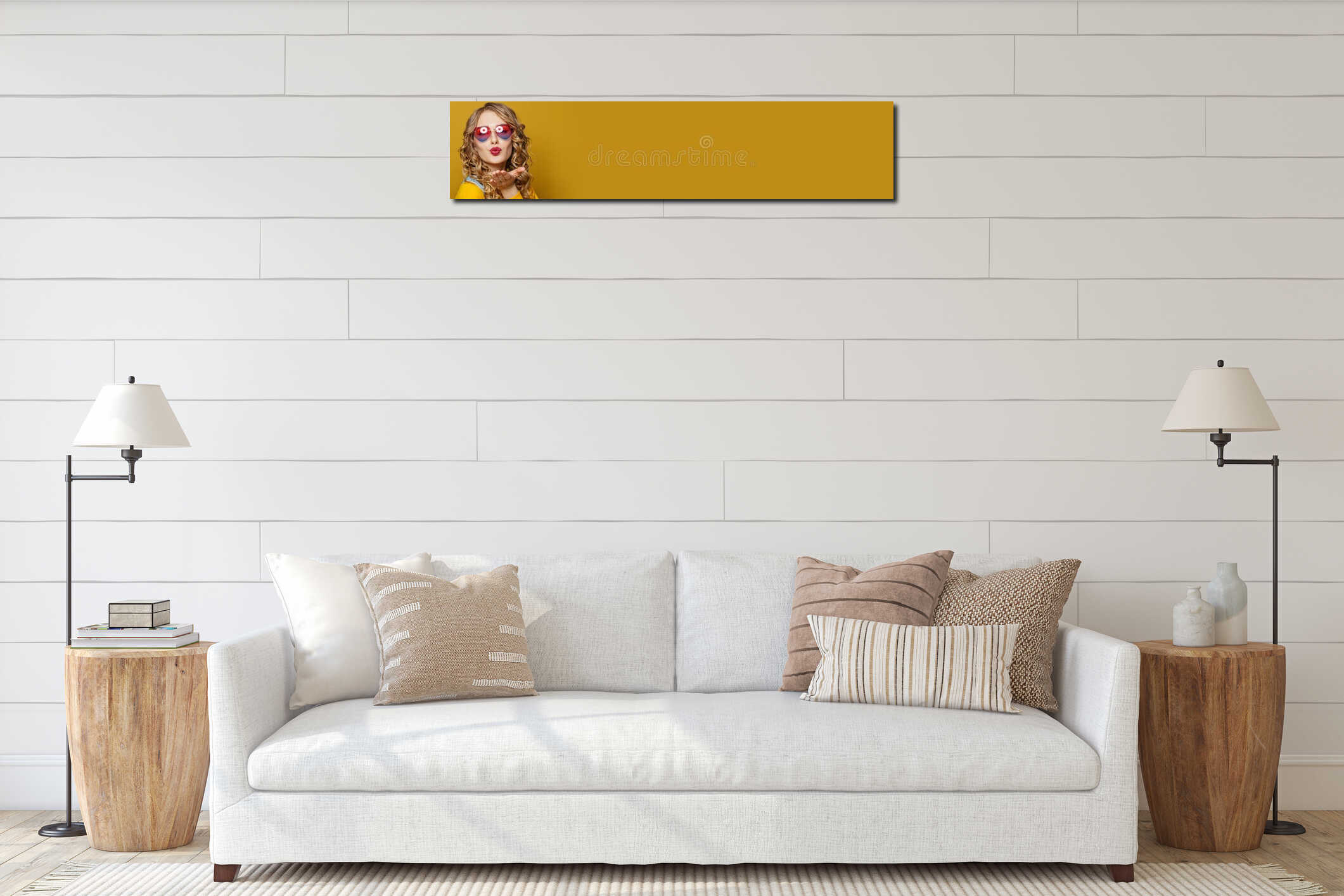 Canvas hanging interior mockup