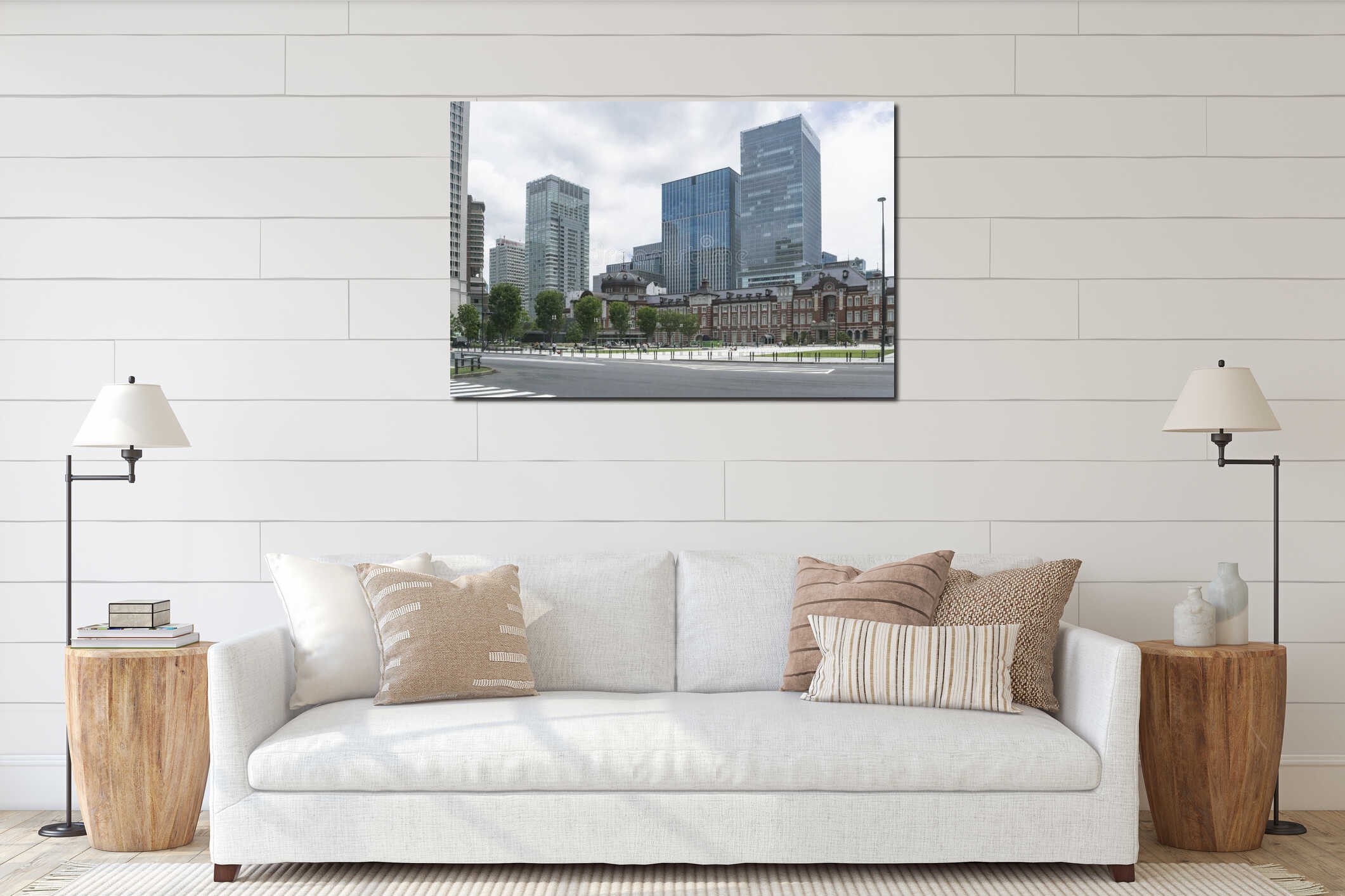 Canvas hanging interior mockup