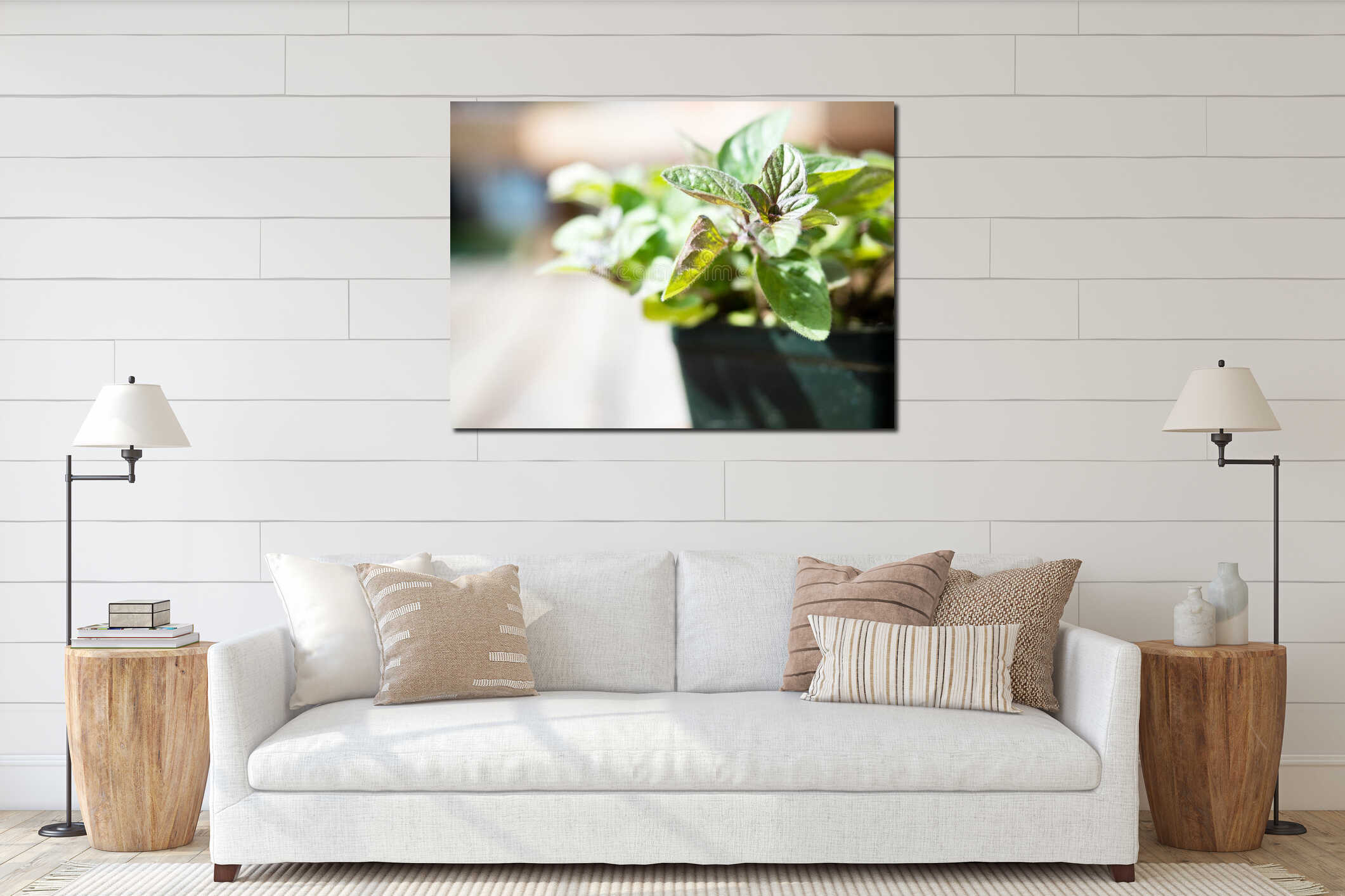 Canvas hanging interior mockup