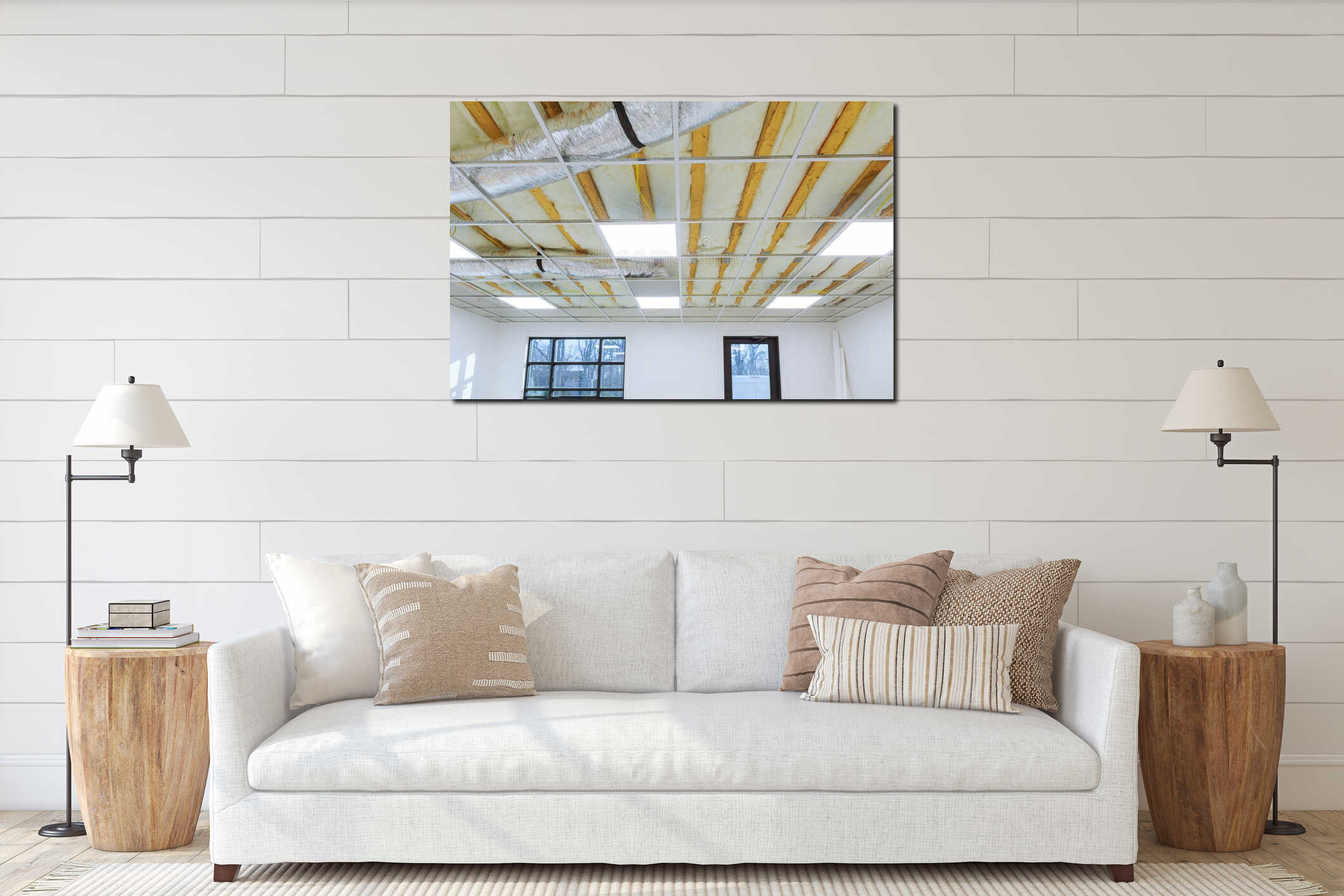 Canvas hanging interior mockup