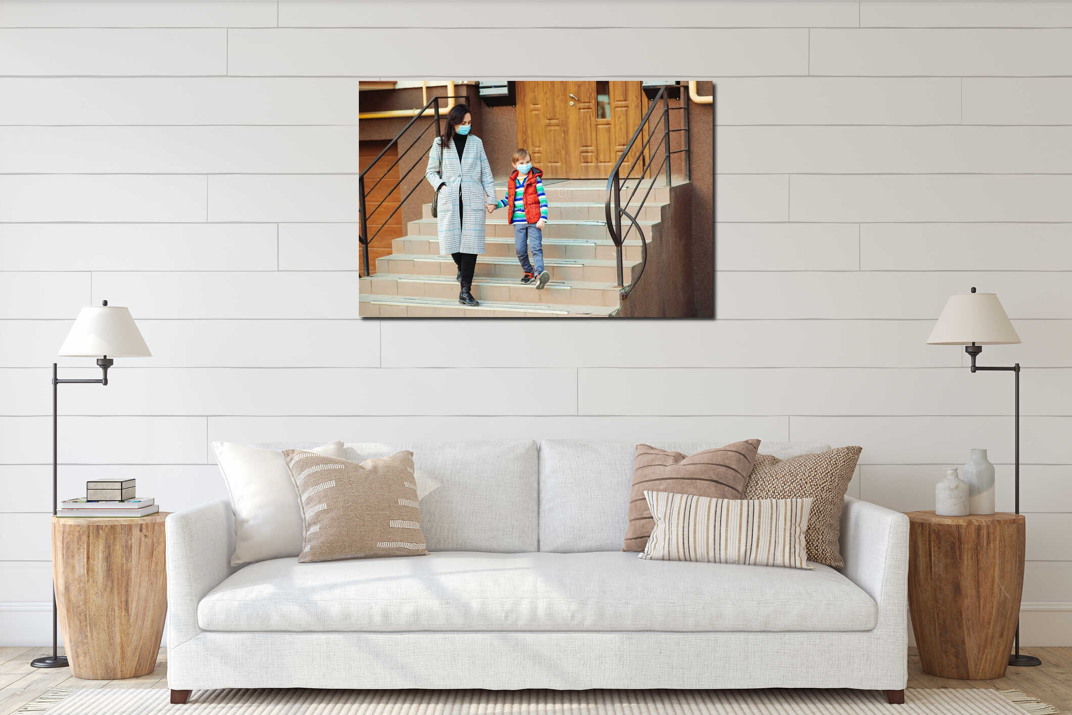 Canvas hanging interior mockup