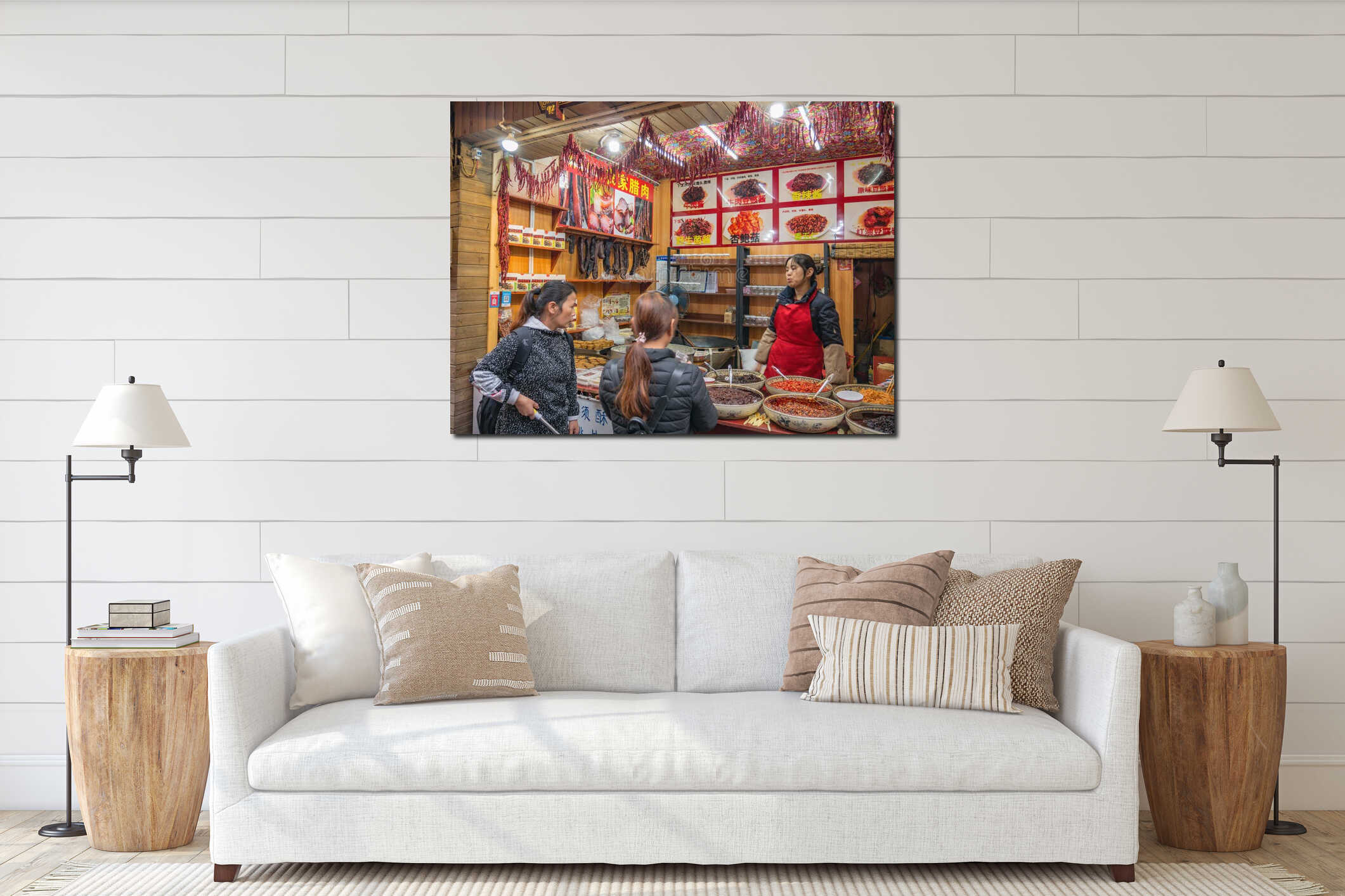 Canvas hanging interior mockup