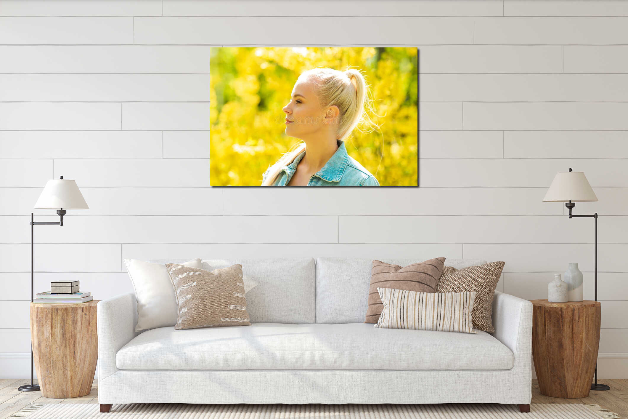 Canvas hanging interior mockup