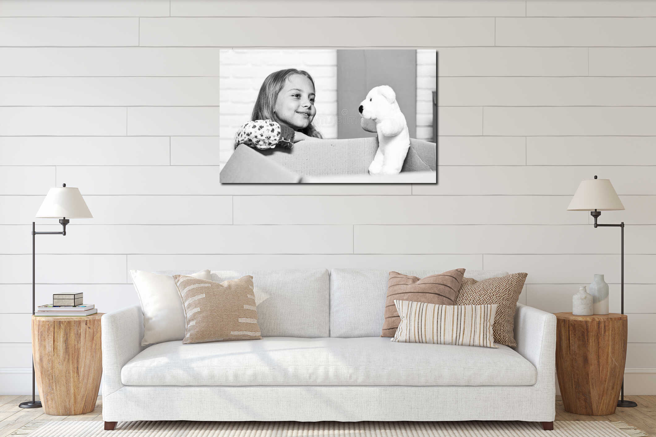 Canvas hanging interior mockup