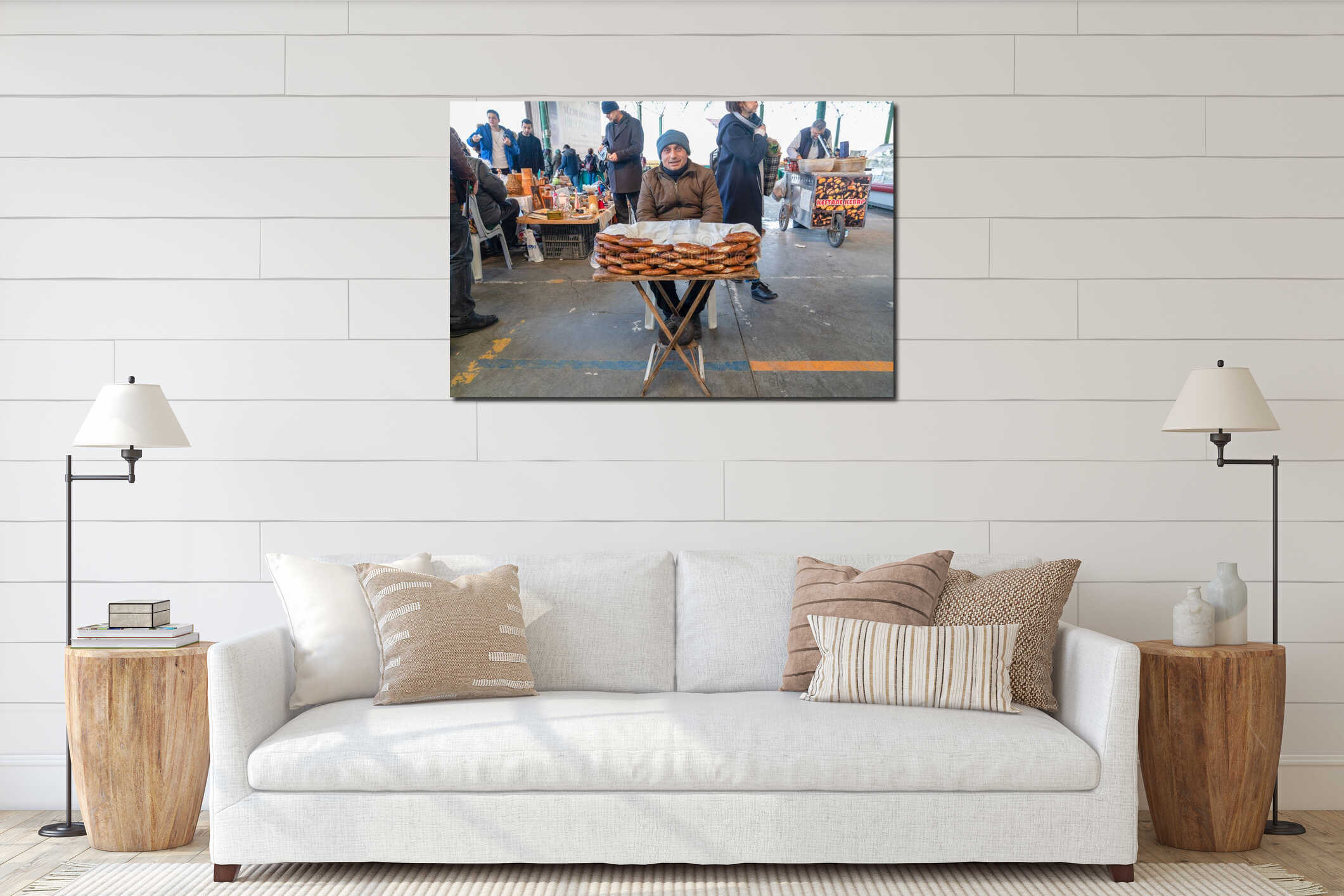 Canvas hanging interior mockup