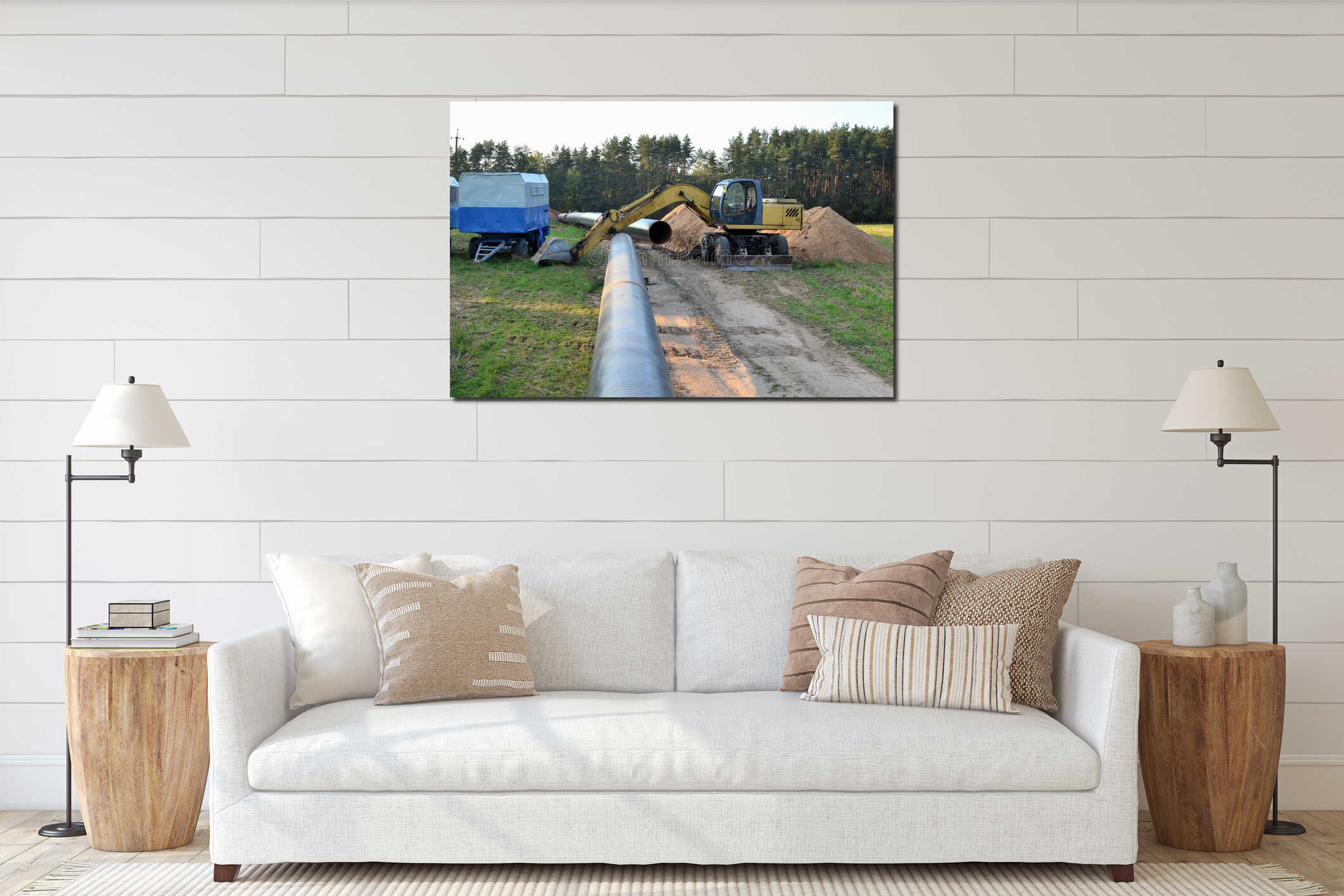 Canvas hanging interior mockup