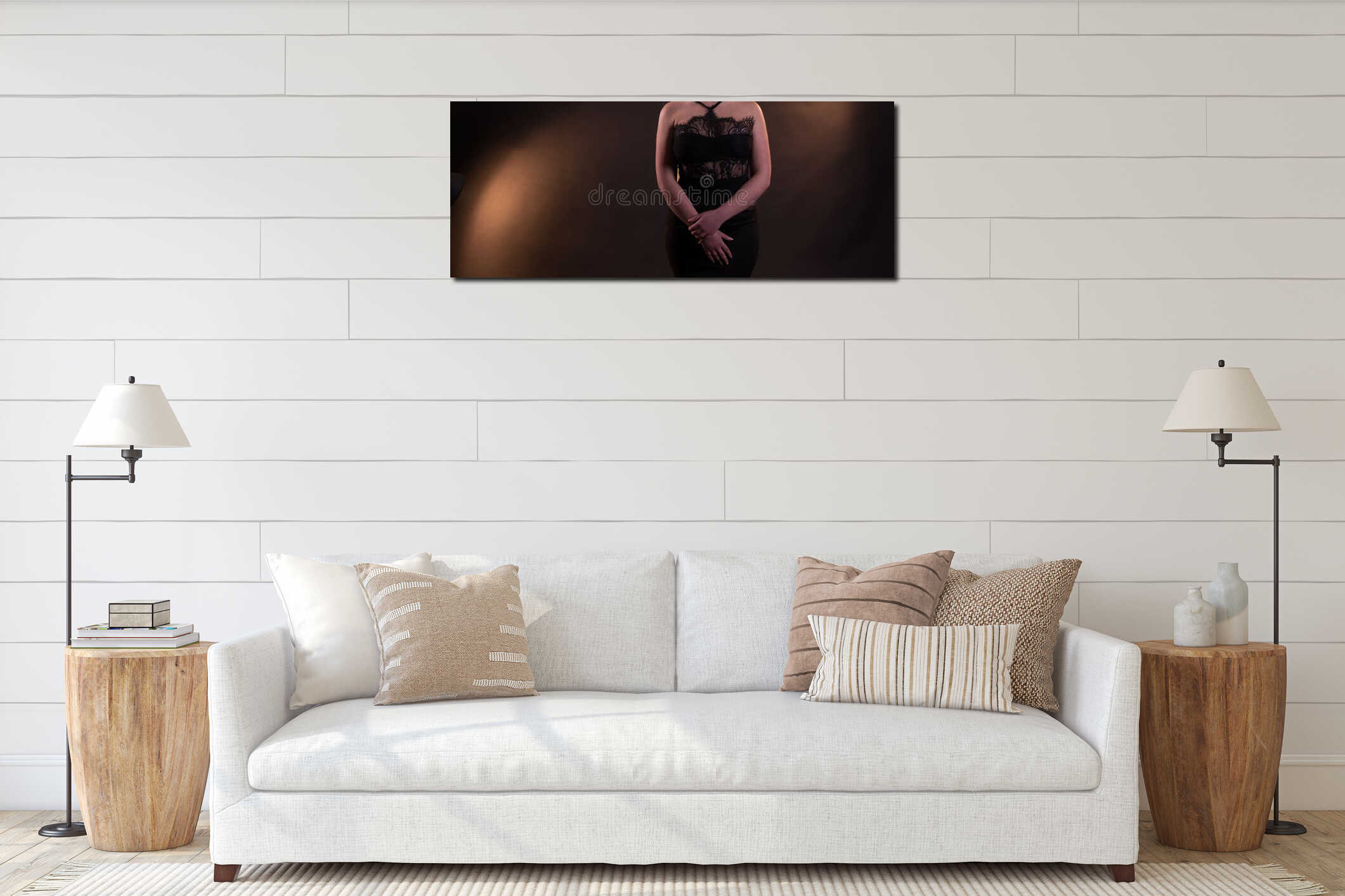 Canvas hanging interior mockup