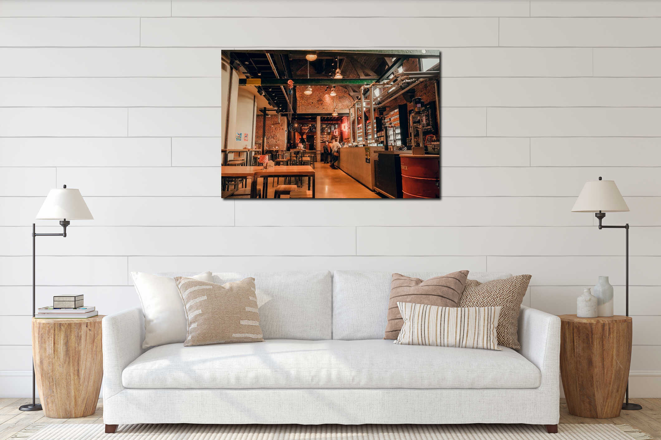 Canvas hanging interior mockup