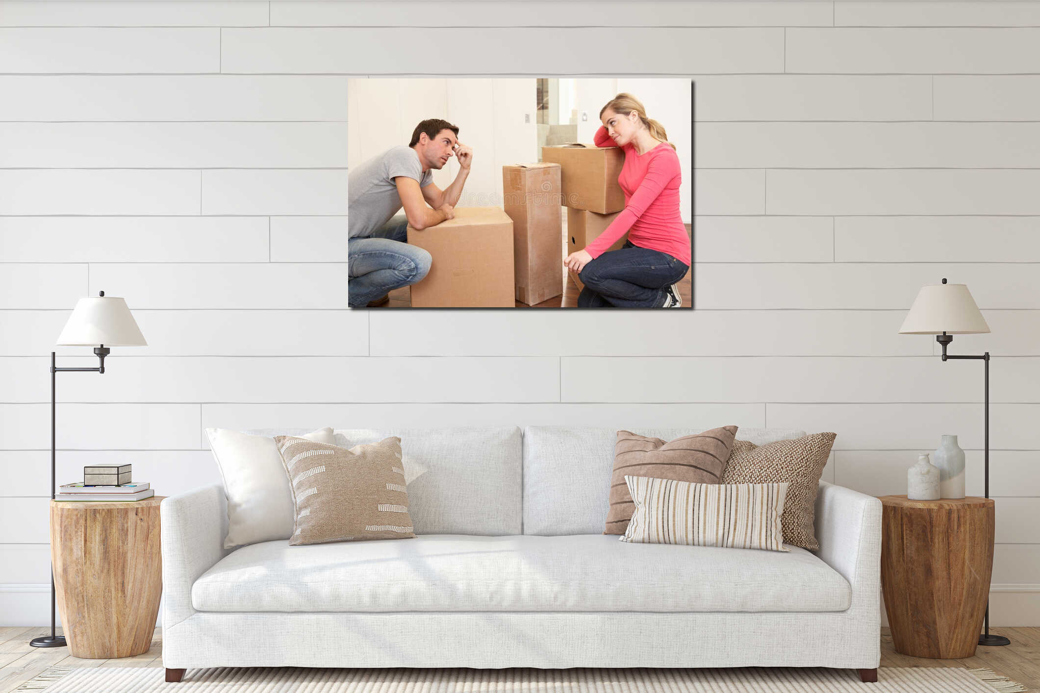 Canvas hanging interior mockup